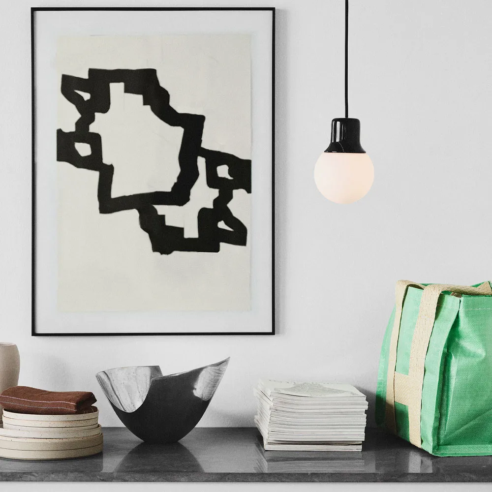 Mass Light NA5 Hanglamp, zwart marmer/wit, nero marquina &Tradition