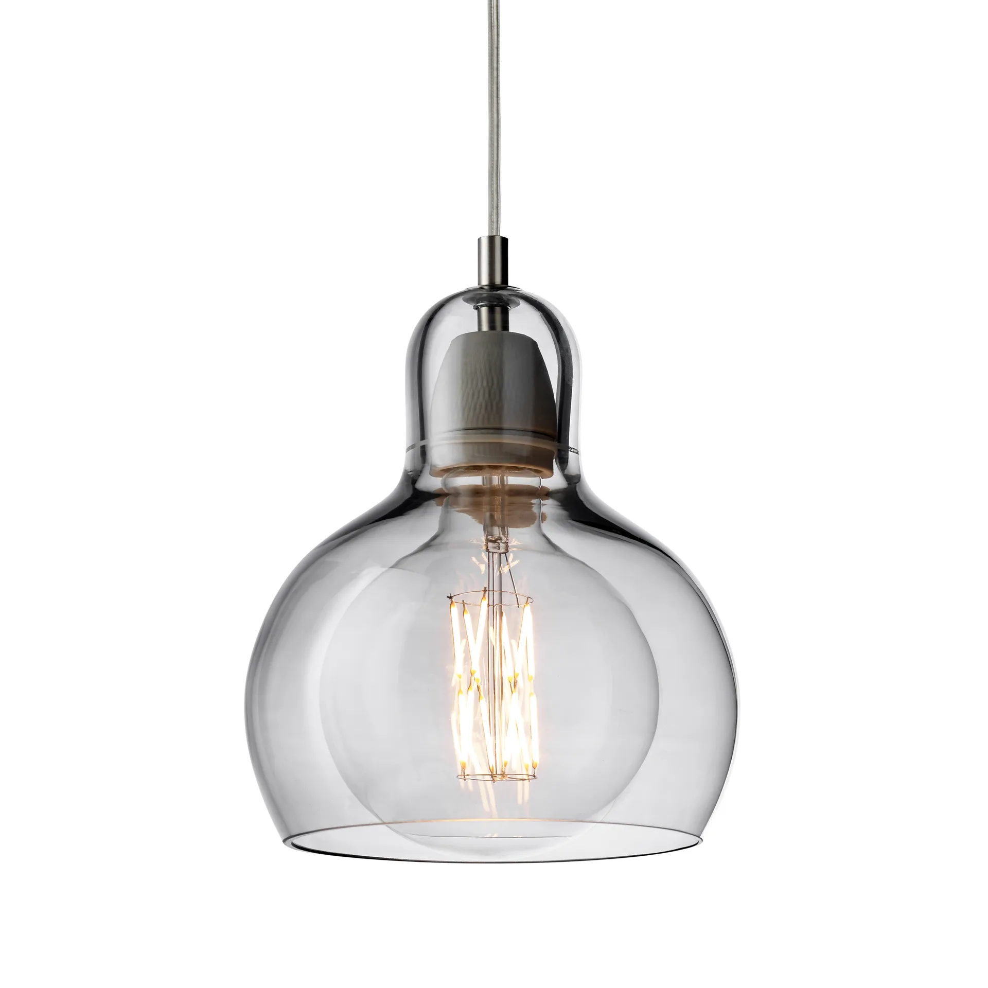 Mega Bulb, Zilver-transparant snoer &Tradition