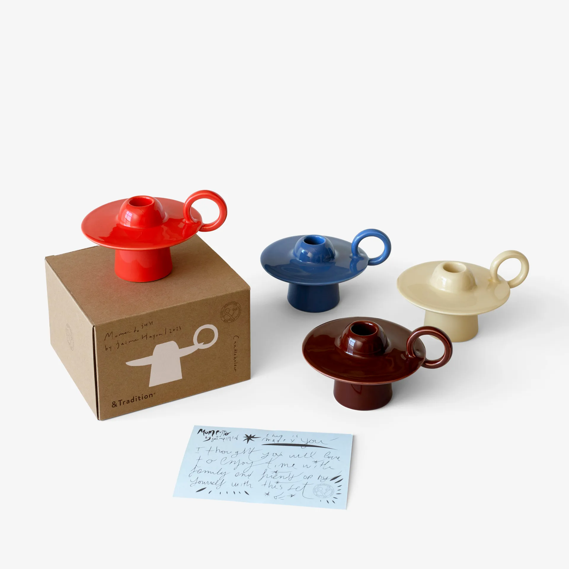 Momento JH39 kaarsenhouder, Poppy Red &Tradition