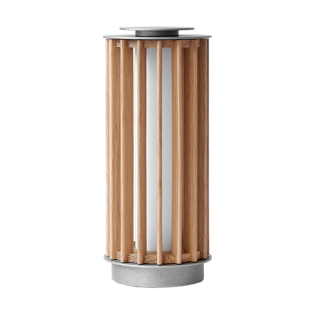Numbra TY3 draagbare tafellamp, Gelakt eiken-getrommeld aluminium &Tradition
