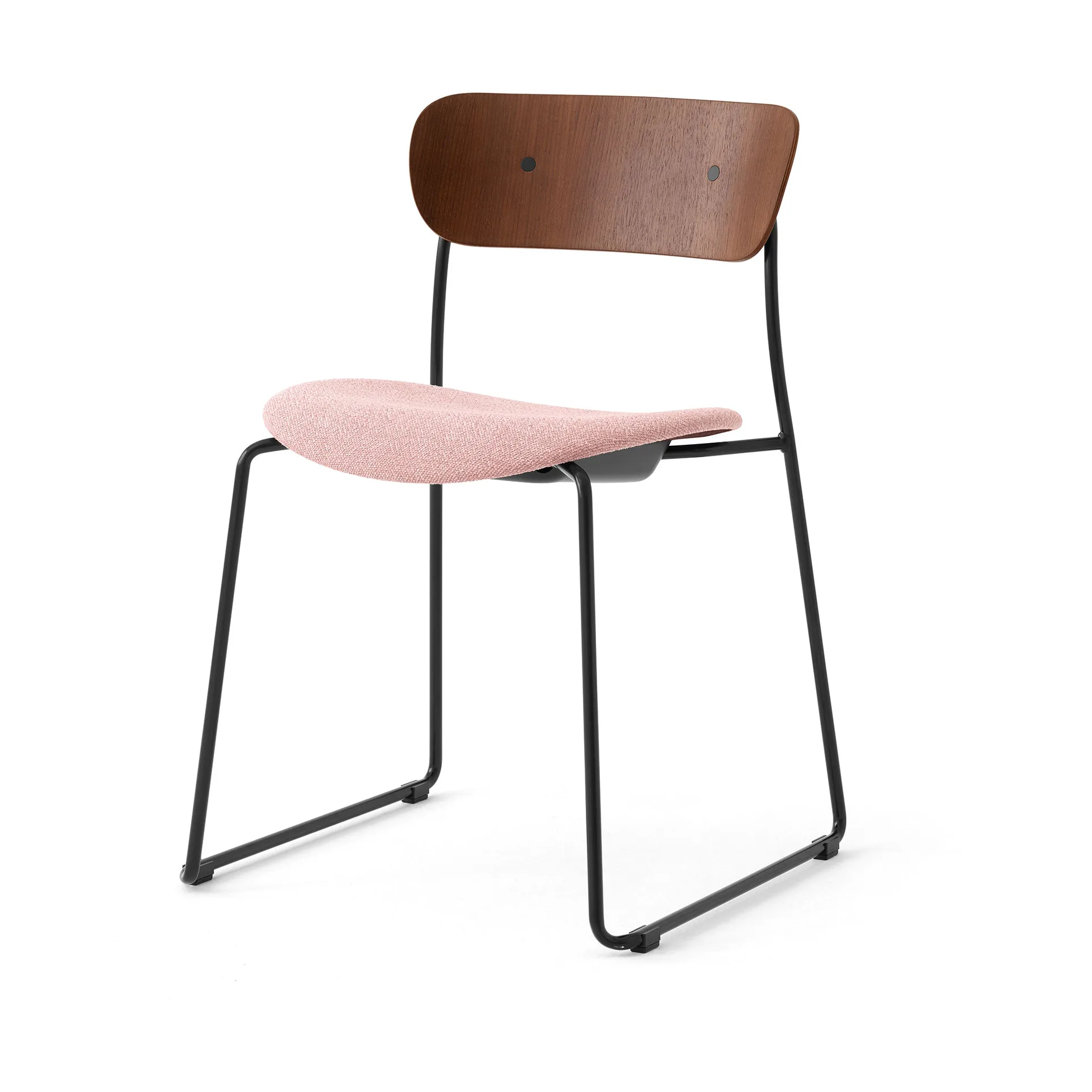 Pavilion AV52 stoel gestoffeerde zitting, Black-Ecriture 0640 &Tradition