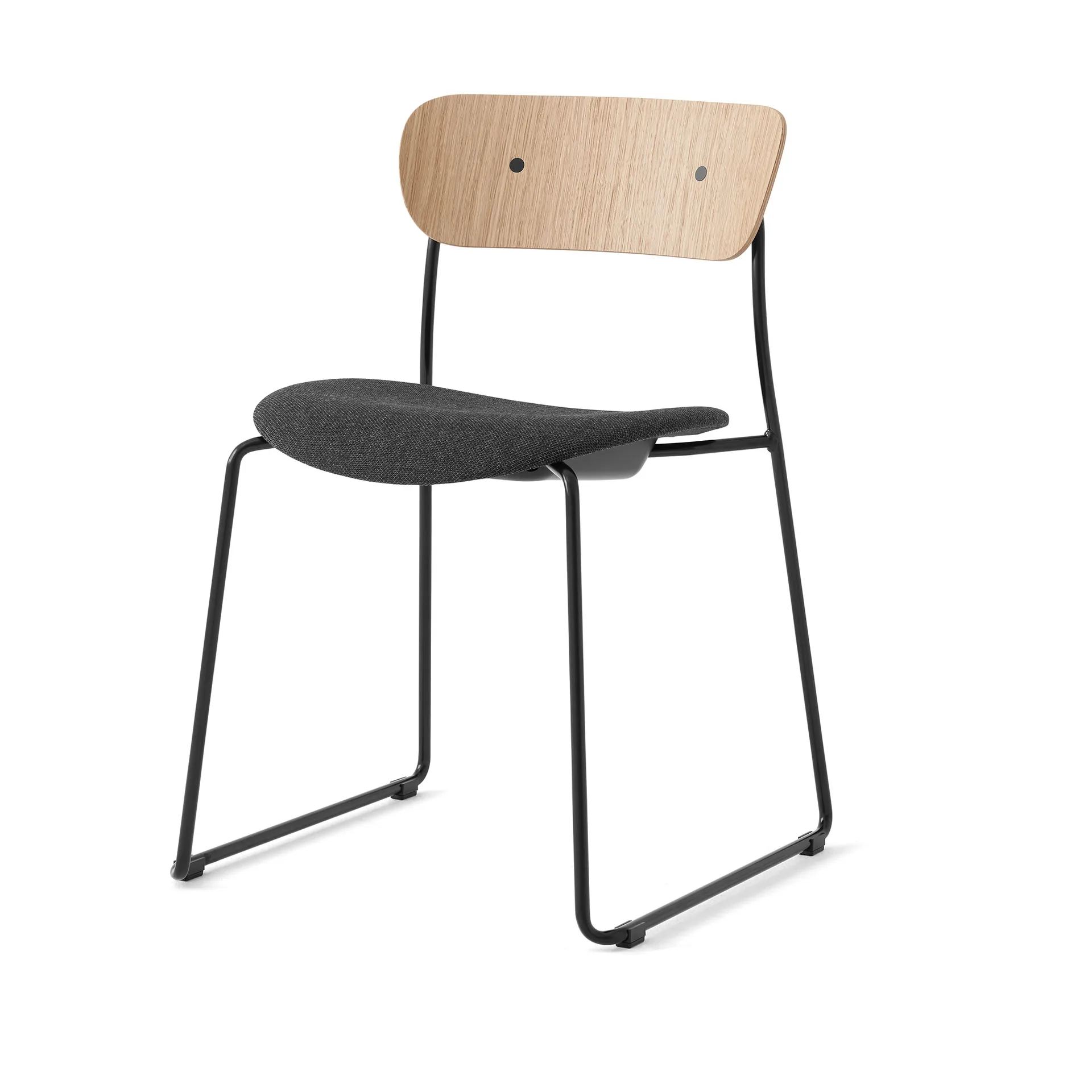 Pavilion AV52 stoel gestoffeerde zitting, Black-Re-wool 0198 &Tradition