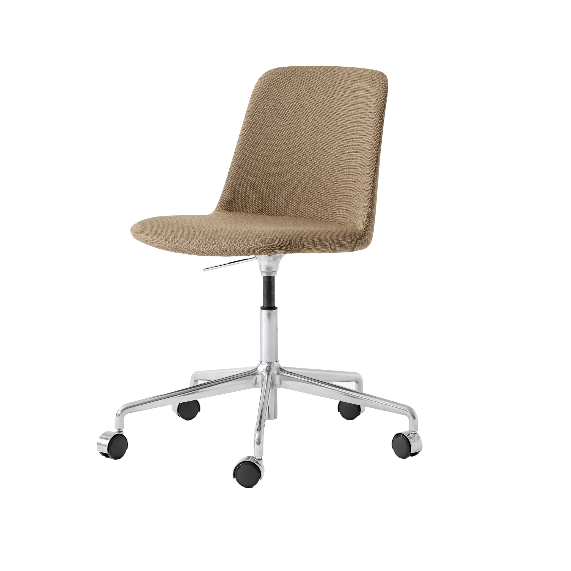 Rely HW30 bureaustoel, stof re-wool 458 bruin, aluminium onderstel &Tradition