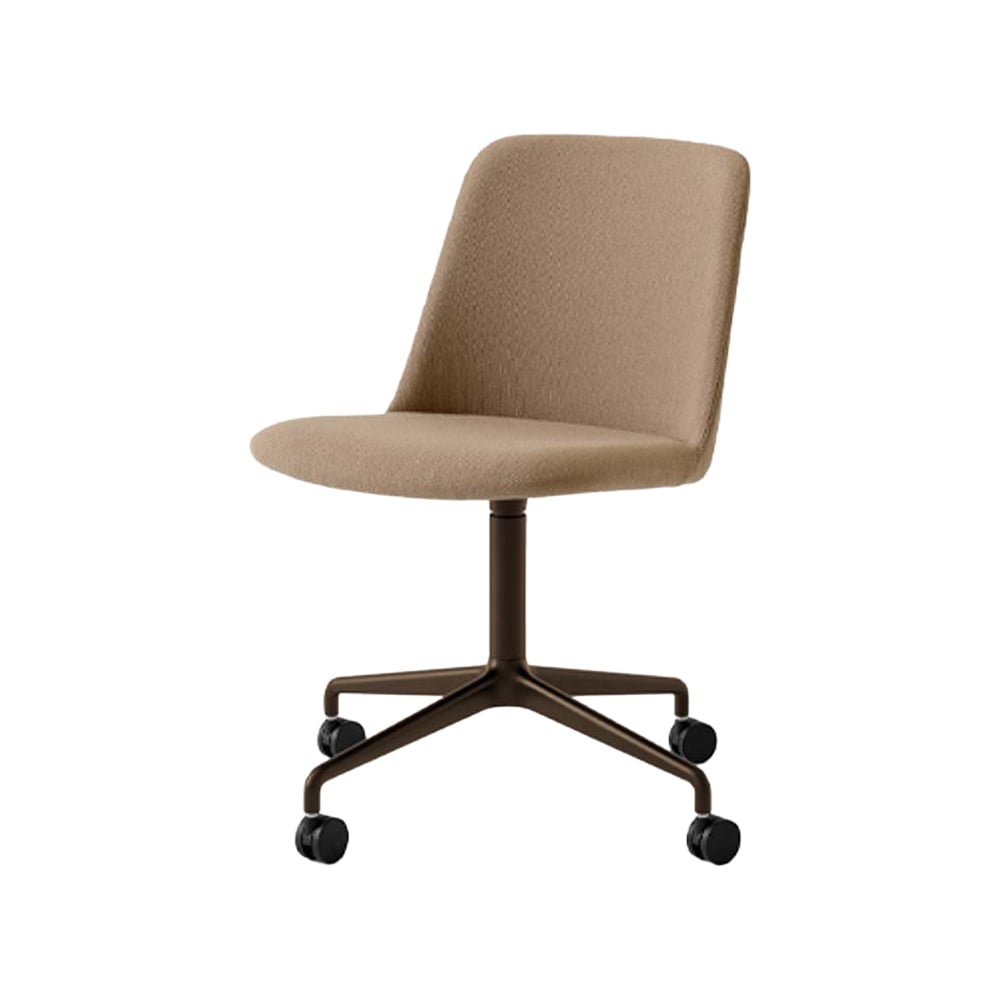 &Tradition Rely HW30 bureaustoel stof re-wool 458 bruin, aluminium onderstel