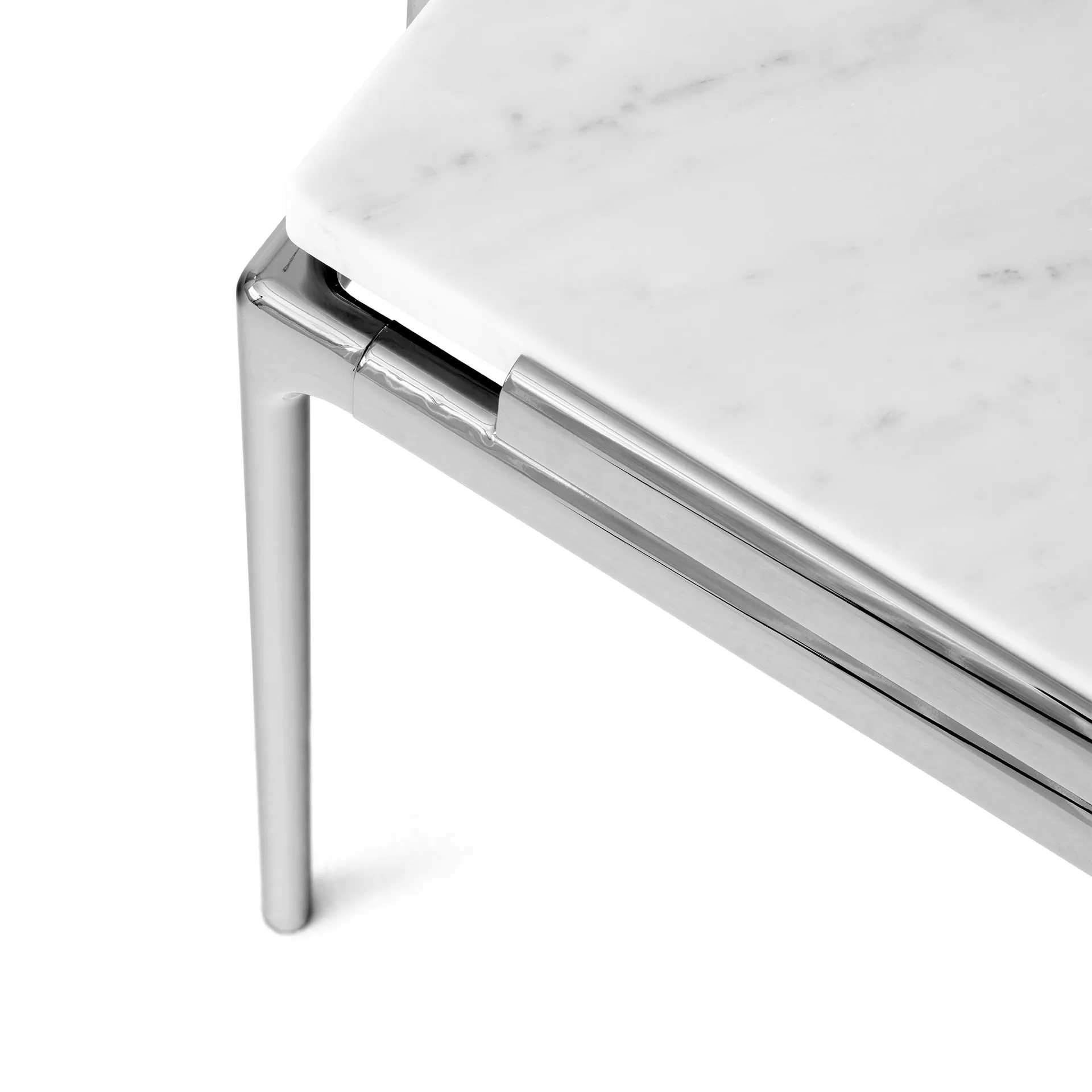 Sett LN12 salontafel, Bianco carrara-dark chrome &Tradition