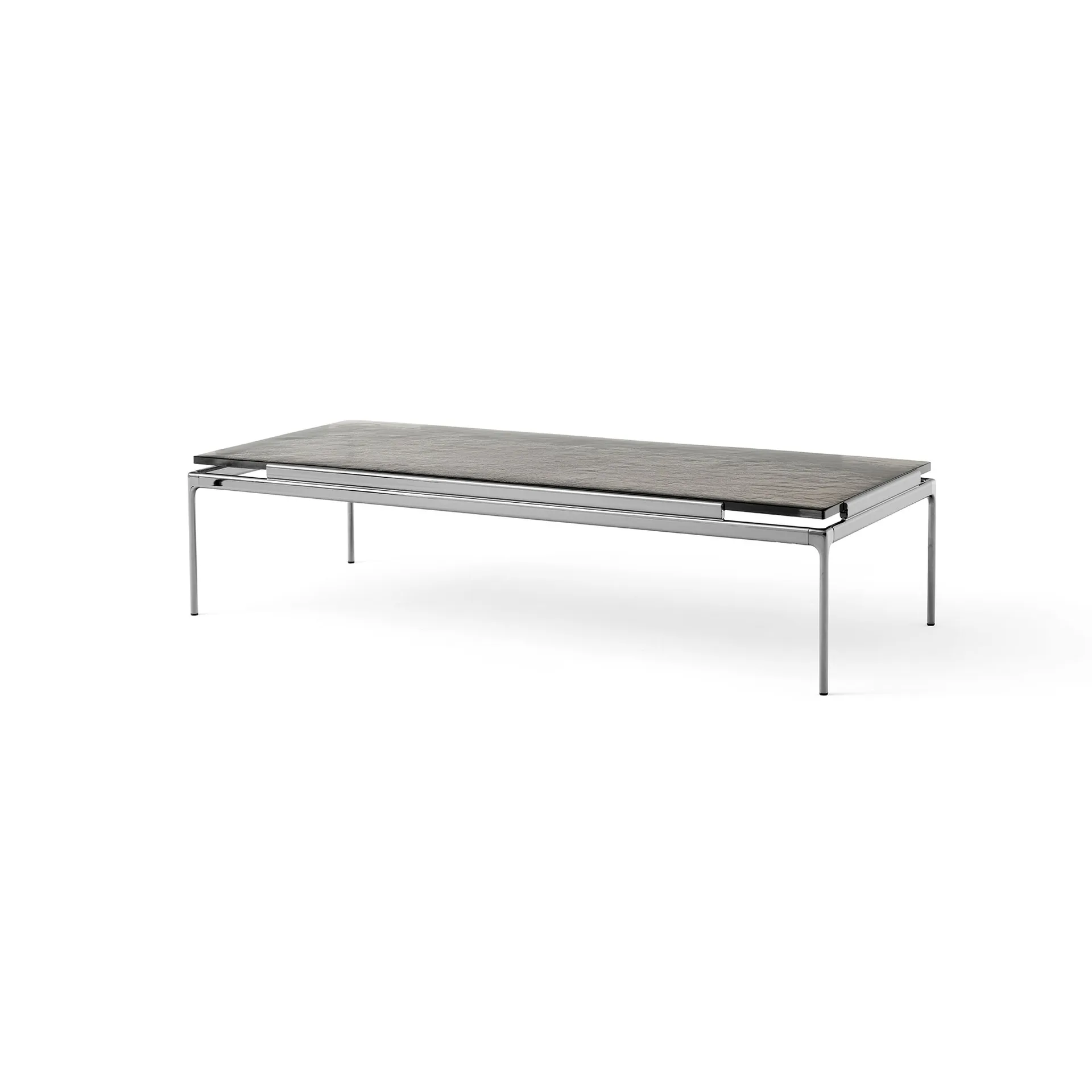 Sett LN12 salontafel, Smoked cast glass-dark chrome &Tradition