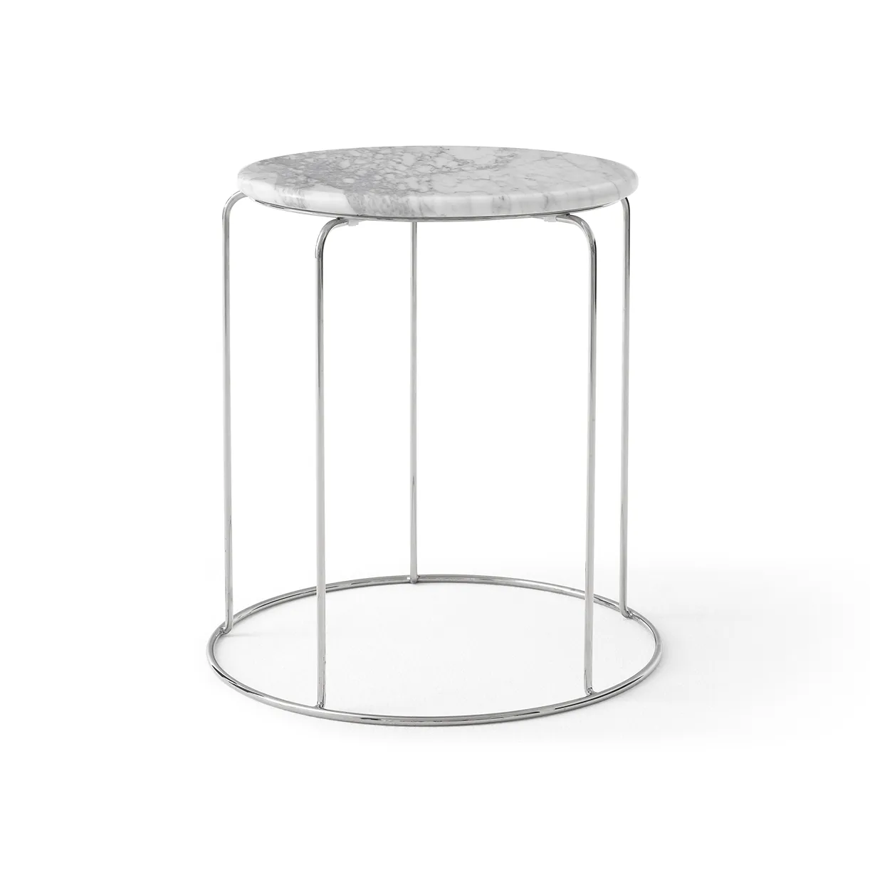 Wire Stool VP11 bovenblad Ø38 cm, Marmer Bianco Carrara &Tradition