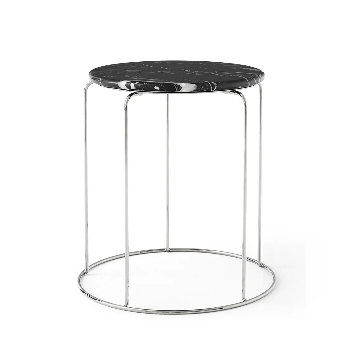 Wire Stool VP11 bovenblad Ø38 cm, Marmer Nero Marquina &Tradition