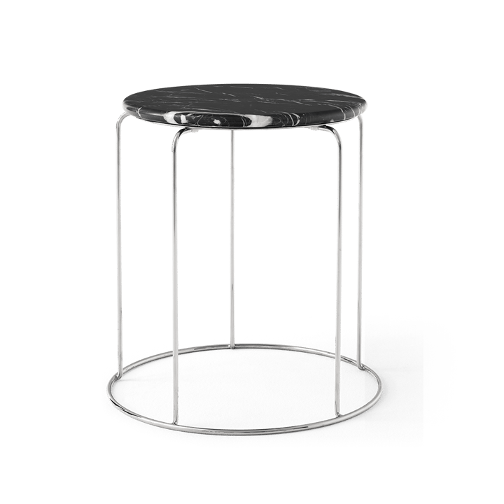 Wire Stool VP11 bovenblad Ø38 cm, Marmer Nero Marquina &Tradition