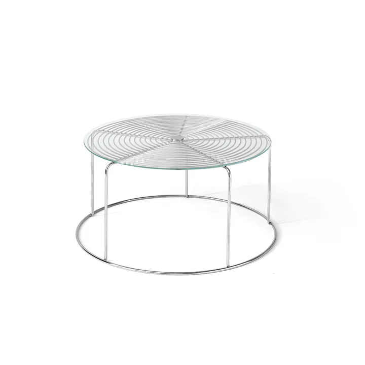 Wire VP17 salontafel - roestvrij staal-glas, Ø74x36 cm - &Tradition