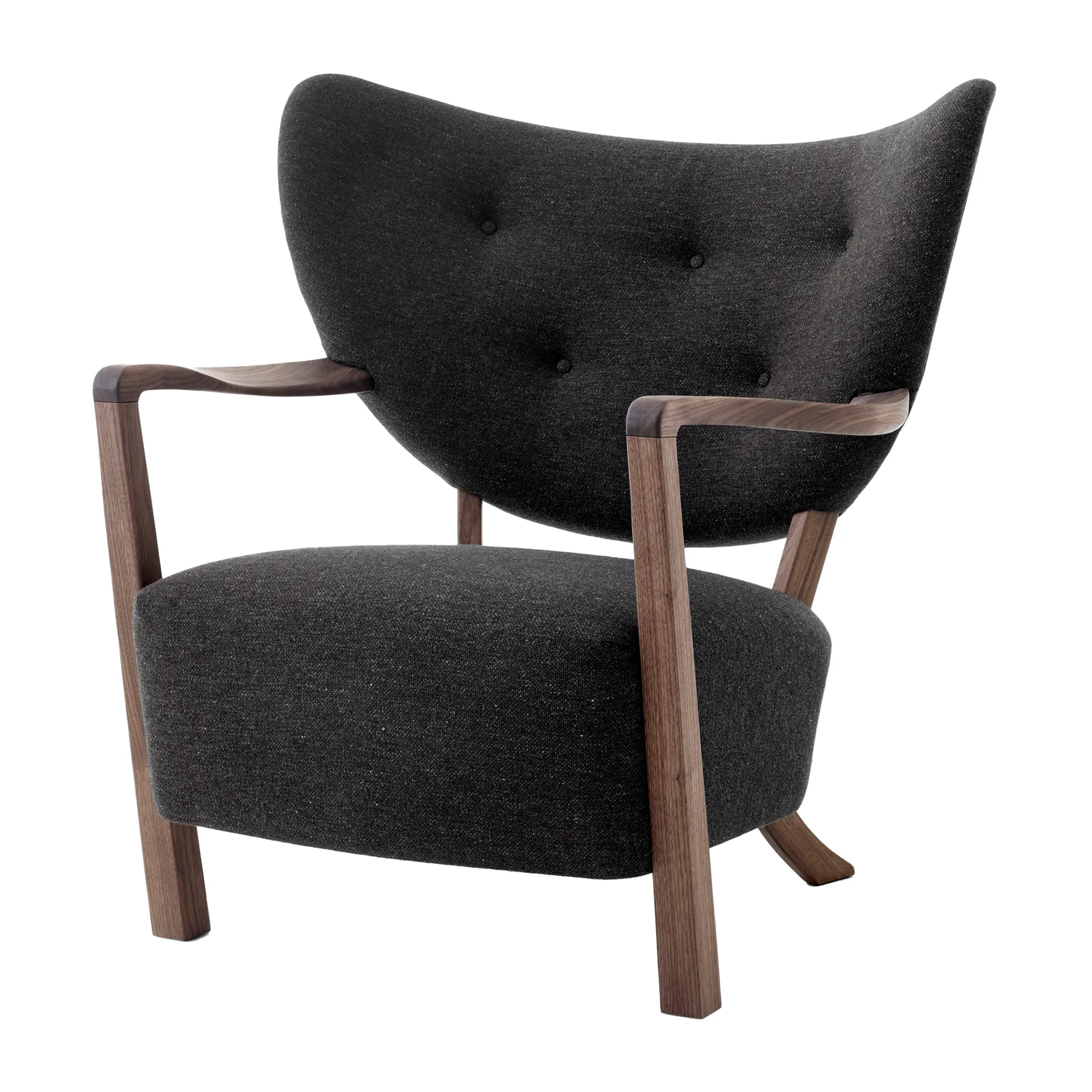 Wulff Lounge Chair ATD2 fauteuil, Geolied walnoot-Hallingdal &Tradition