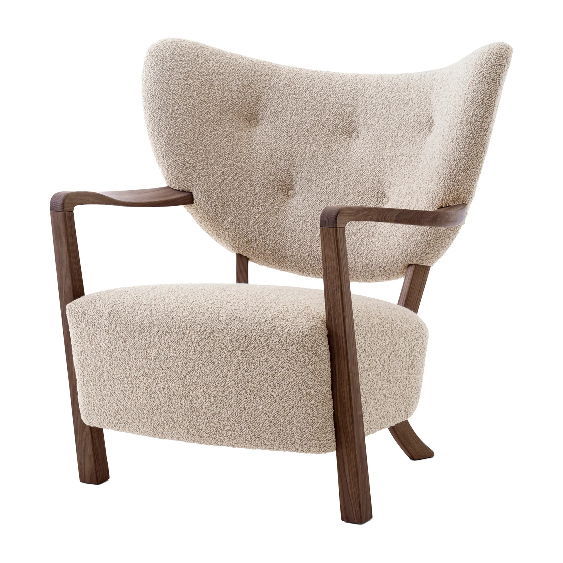 Wulff Lounge Chair ATD2 fauteuil, Geolied walnoot-Karakorum &Tradition