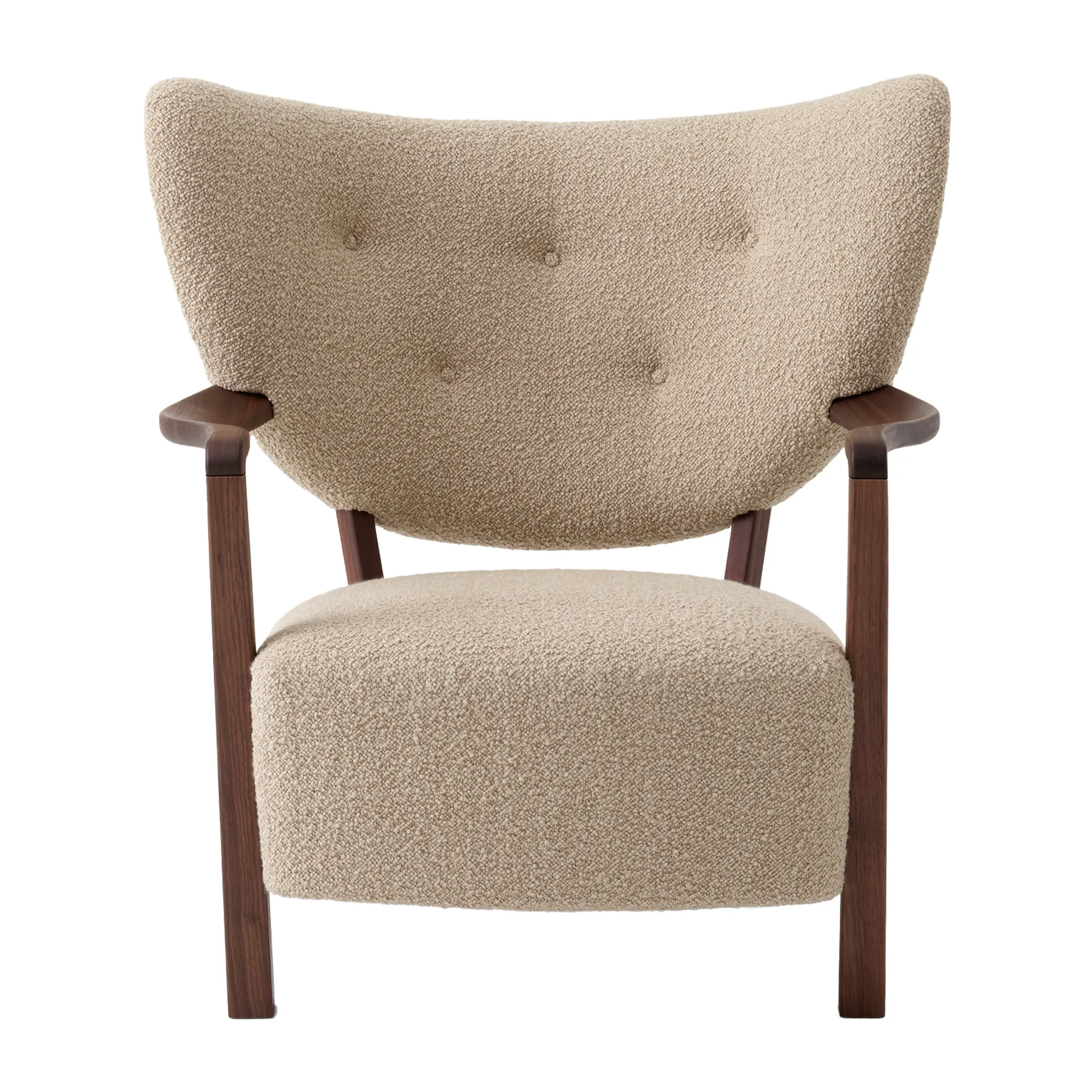 Wulff Lounge Chair ATD2 fauteuil, Geolied walnoot-Karakorum &Tradition