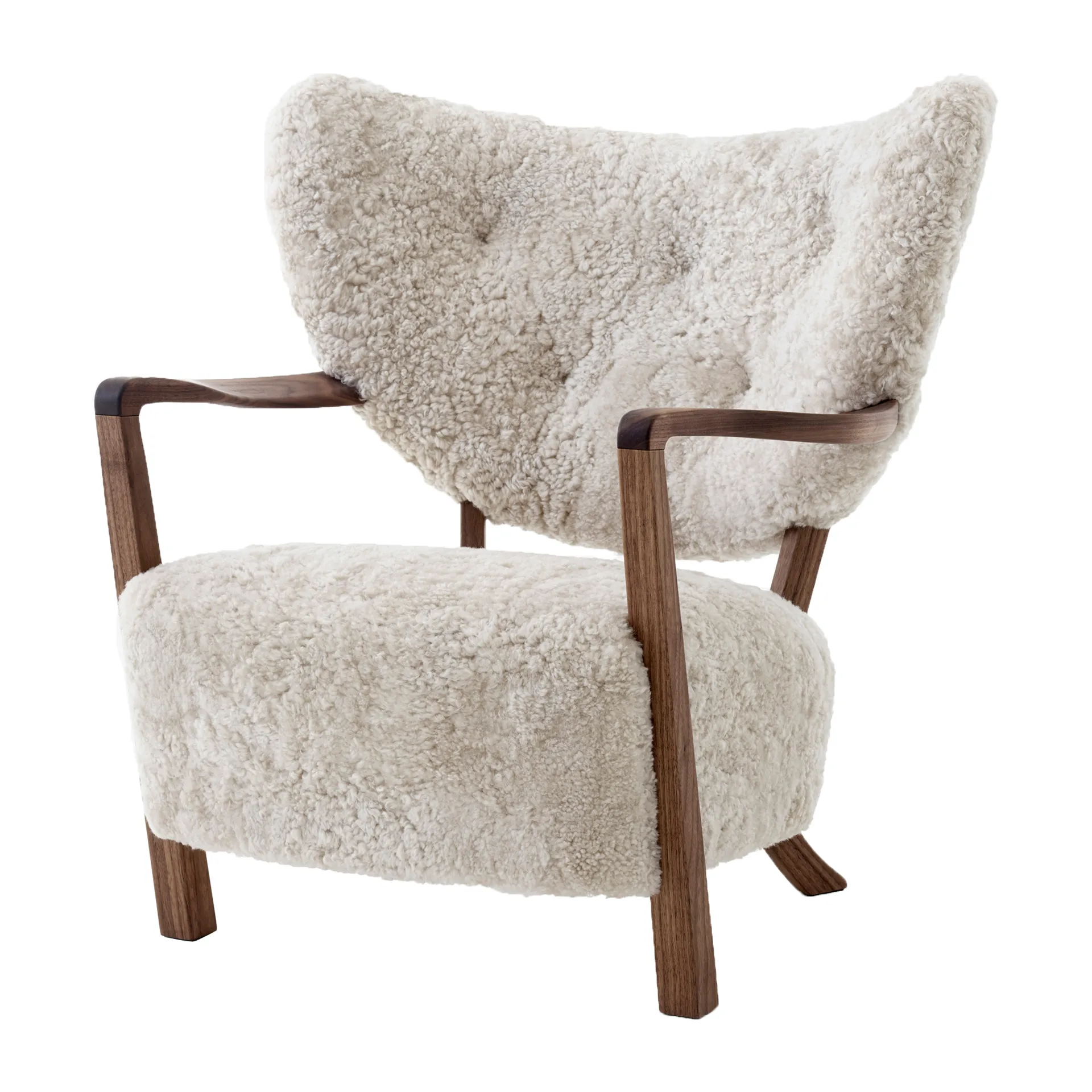Wulff Lounge Chair ATD2 fauteuil, Geolied walnoot-Moonlight &Tradition