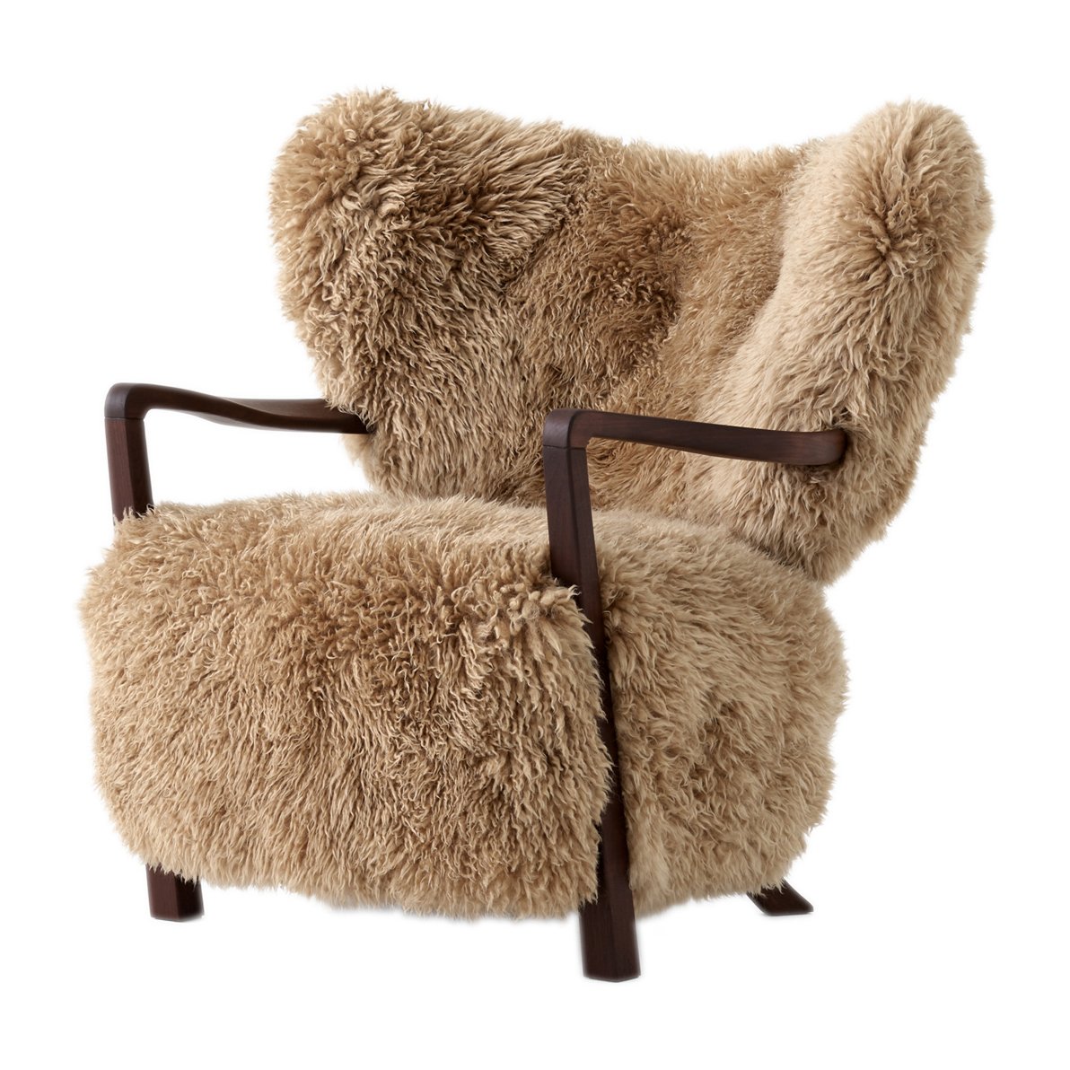 &Tradition Wulff Lounge Chair ATD2 fauteuil Geolied walnoot-Sheepskin honey
