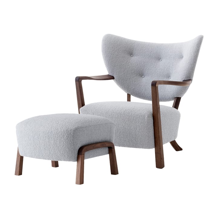 Wulff Lounge Chair ATD2 fauteuil incl. poef ATD3 - Geolied walnoot-Karandash - &Tradition