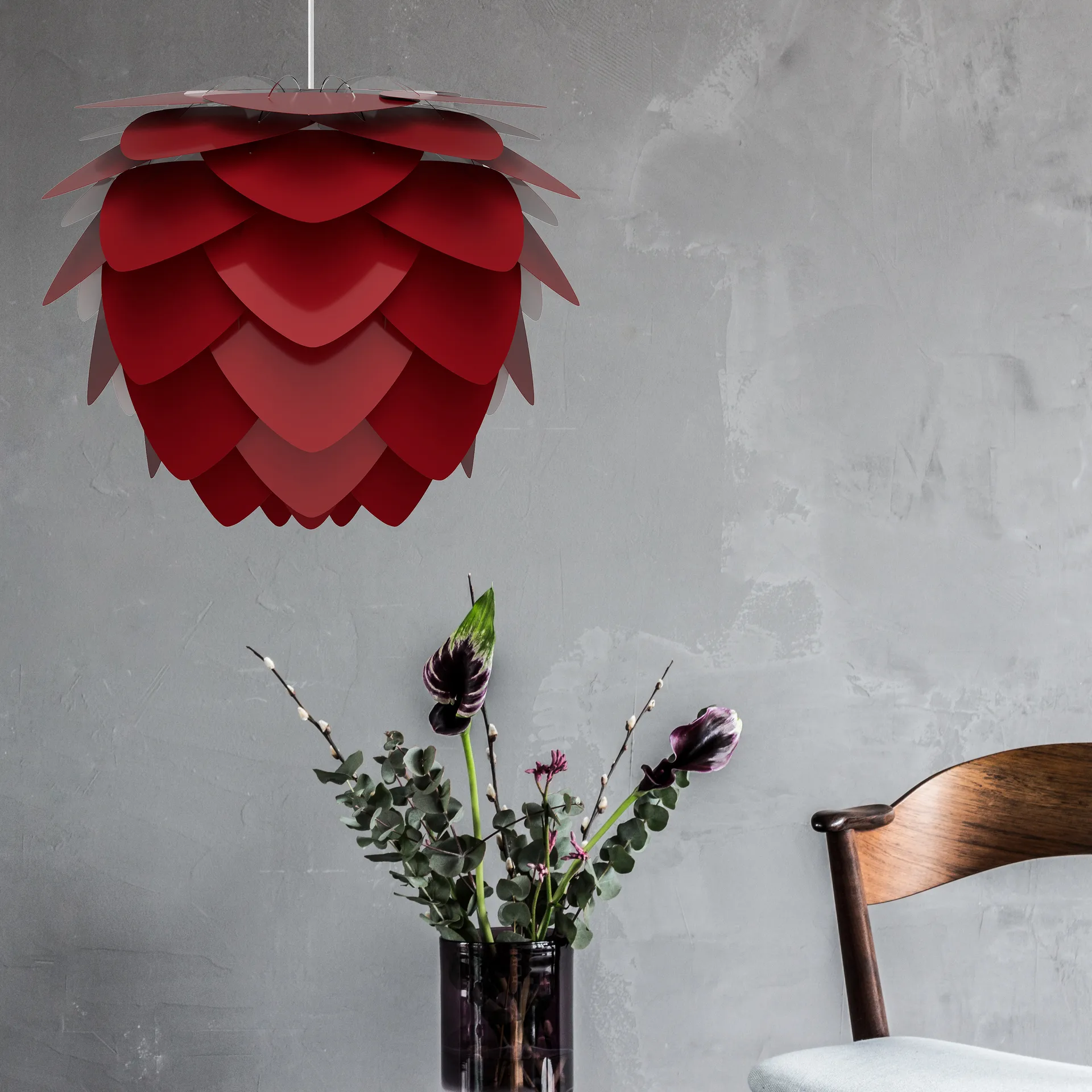 Aluvia lamp ruby red, Medium Ø59 cm Umage