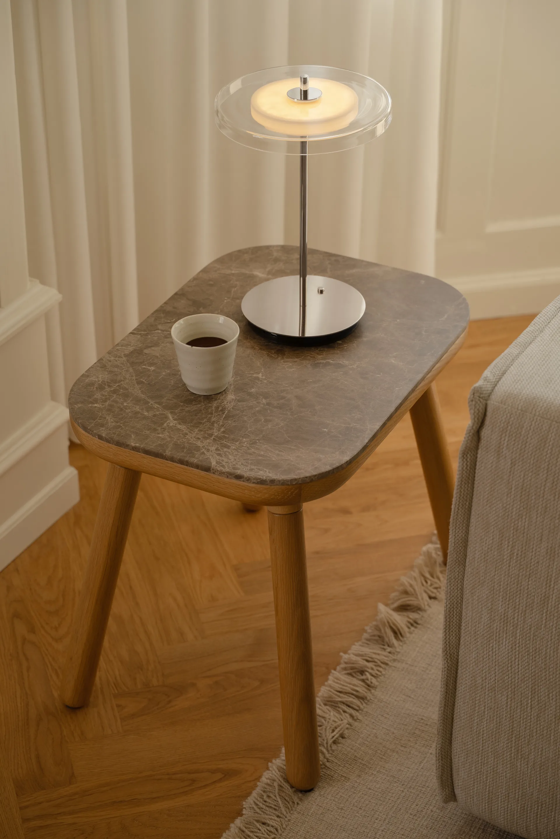 Asteria Move tafellamp, Glas Gepolijst staal Umage