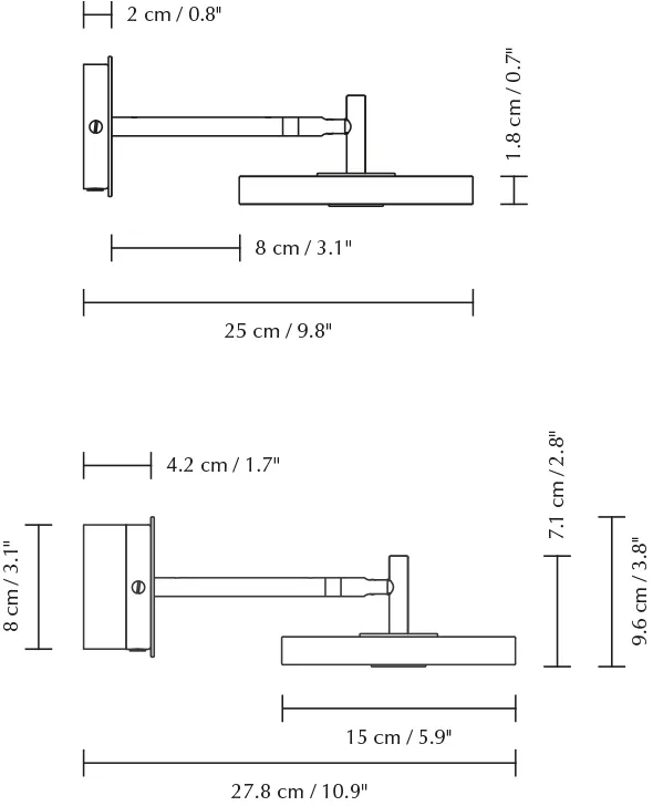 Asteria Wall short wandlamp, Nuance roze Umage