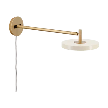 Asteria Wall wandlamp - Long, Pearl white-brass - Umage