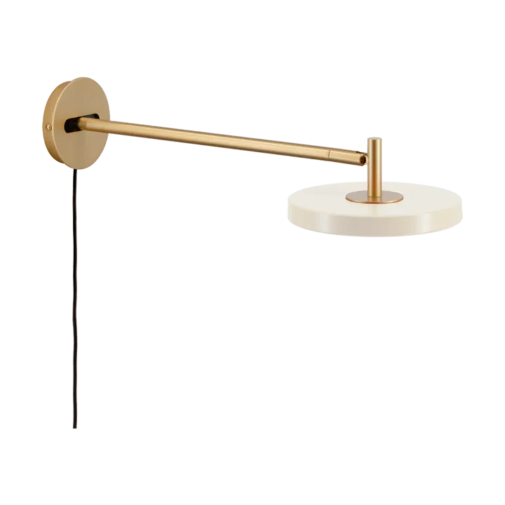 Asteria Wall wandlamp - Long, Pearl white-brass - Umage