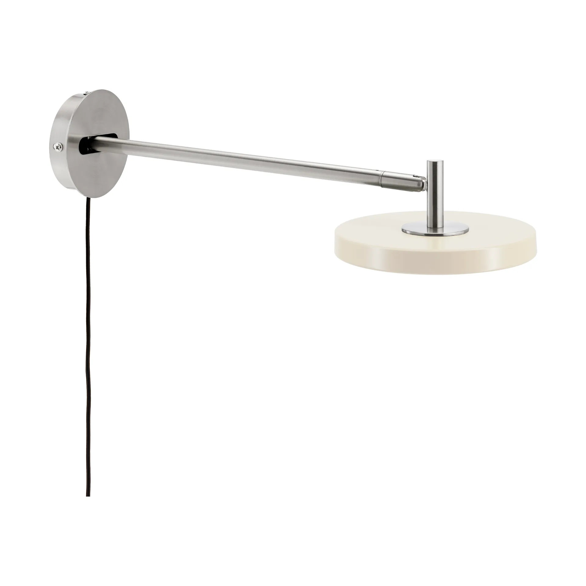 Asteria Wall wandlamp, Long, Pearl white-chrome Umage