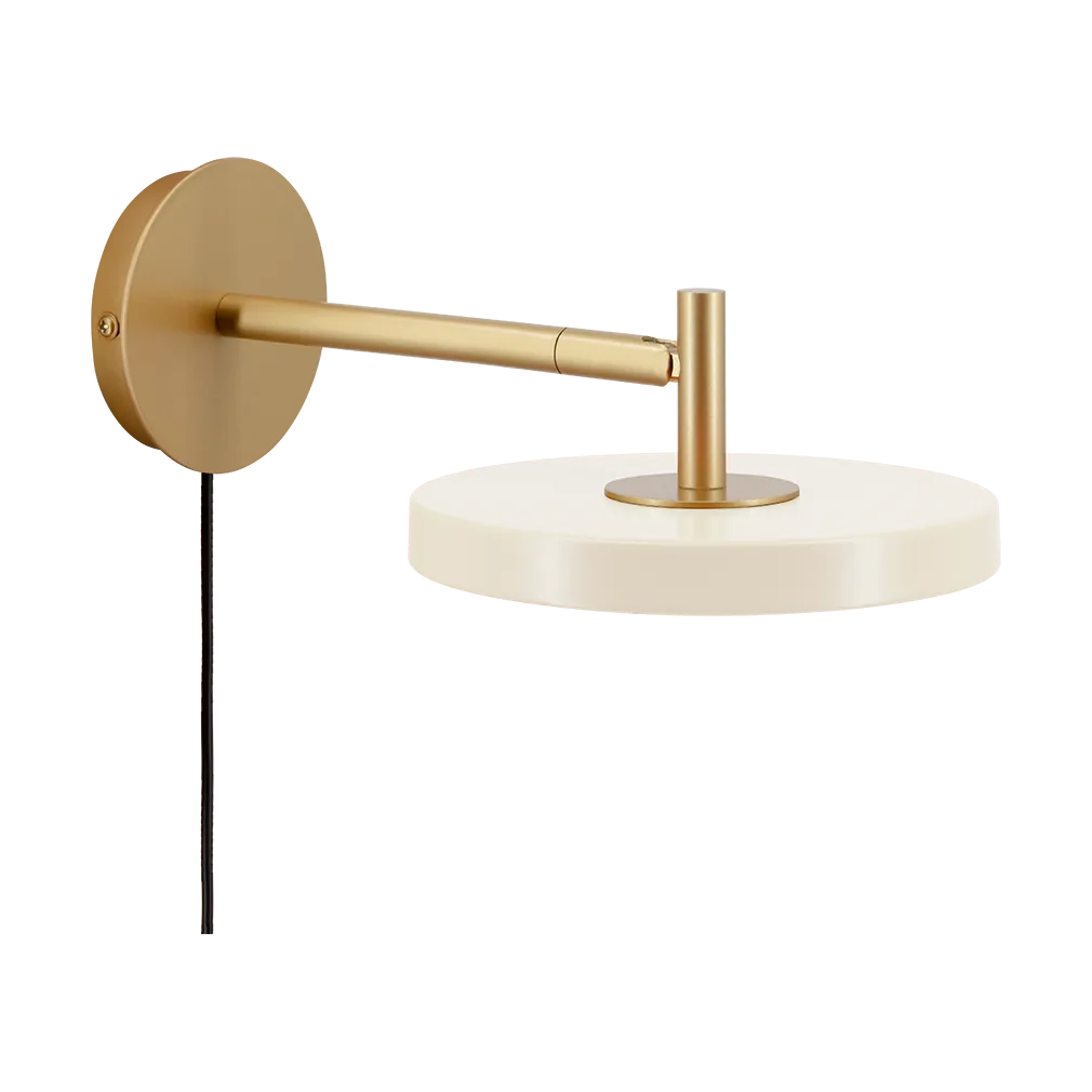 Asteria Wall wandlamp, Short, Pearl white-brass Umage