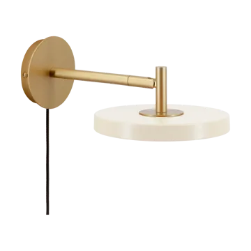 Asteria Wall wandlamp - Short, Pearl white-brass - Umage