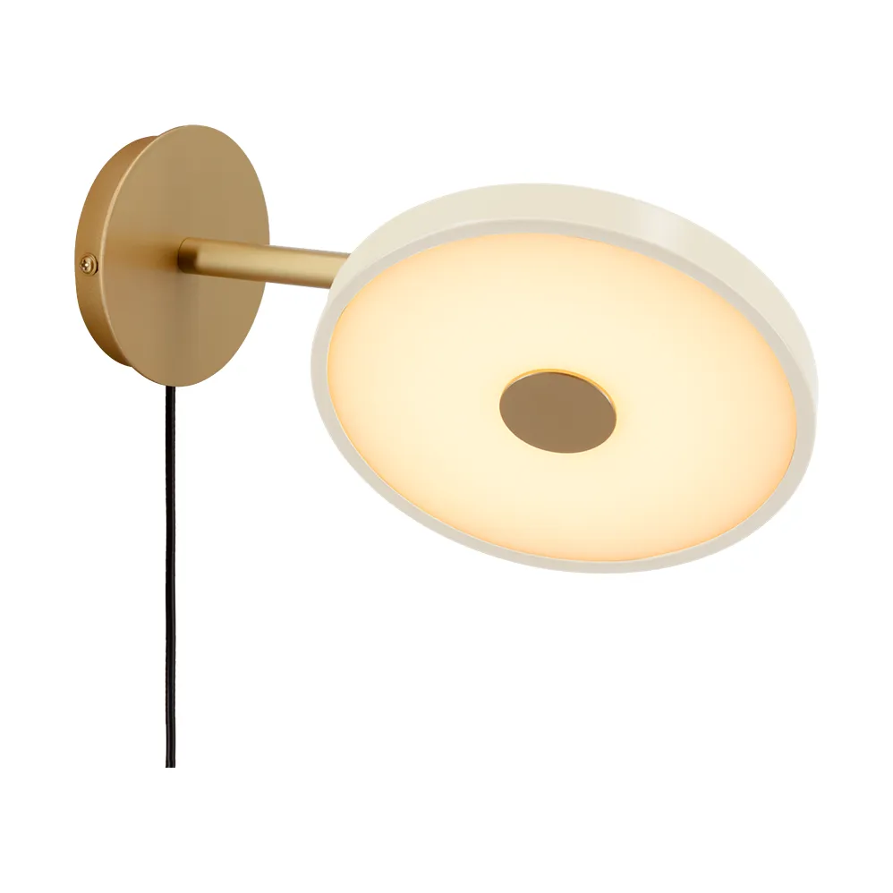 Asteria Wall wandlamp, Short, Pearl white-brass Umage
