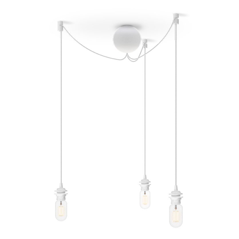 Umage Cannonball plafondkap met 2 snoeren wit | Scandinavisch Interieur | Lampfittingen & -houders | Wit