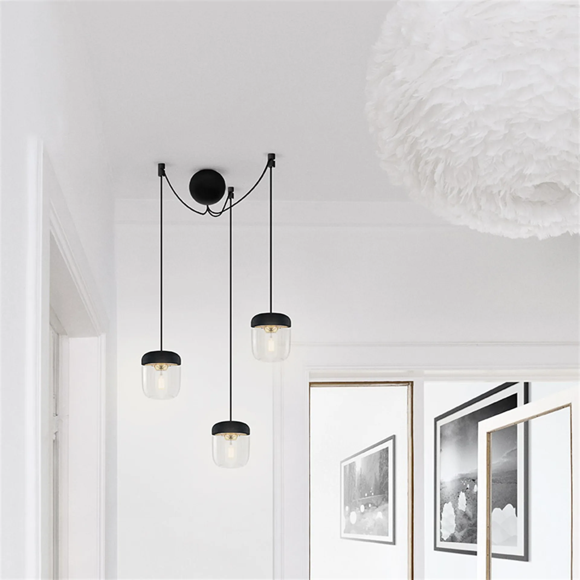 Cannonball plafondkap met 2 snoeren, zwart Umage