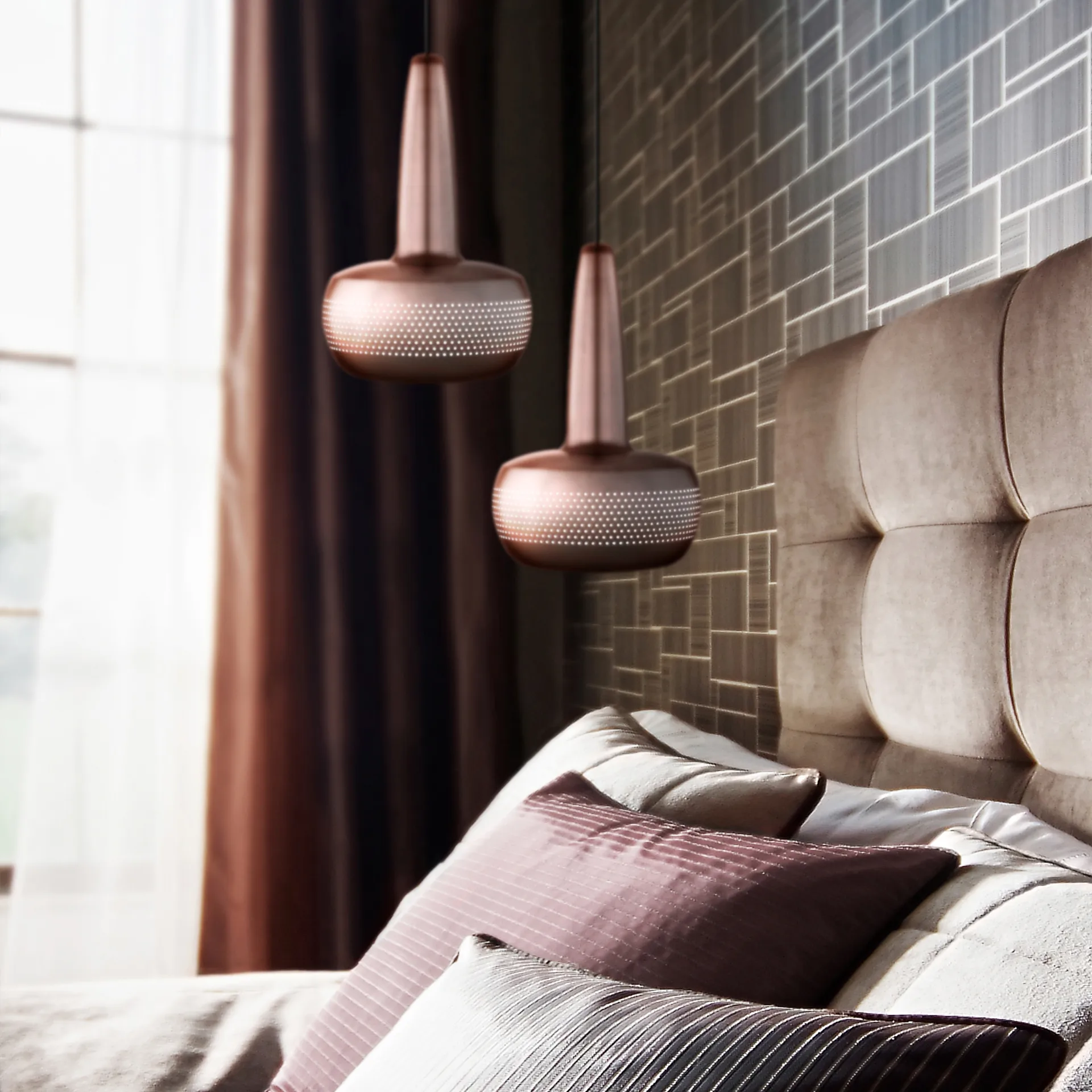 Clava plafondlamp Ø21,5 cm, Geborsteld koper Umage