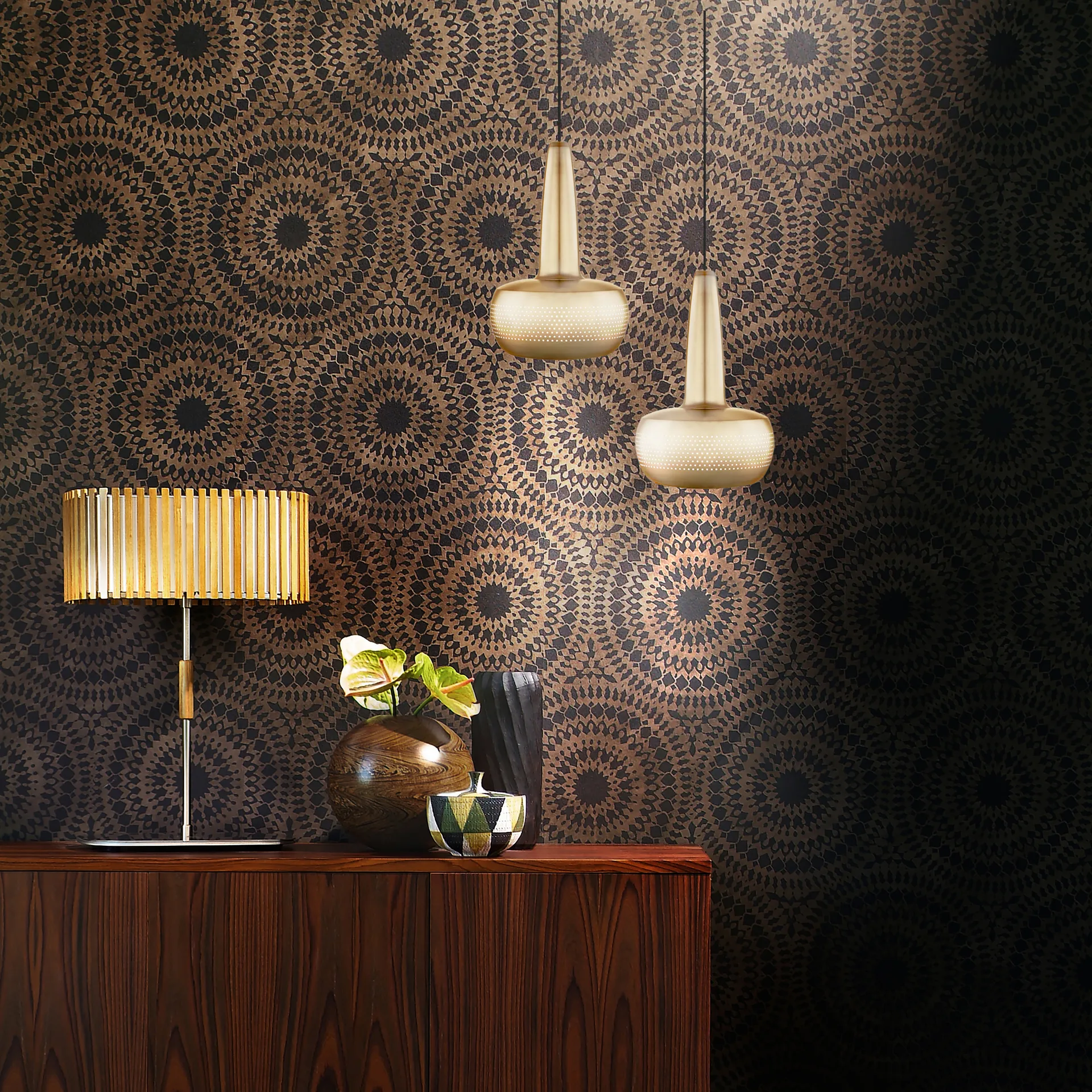 Clava plafondlamp Ø21,5 cm, Geborsteld messing Umage