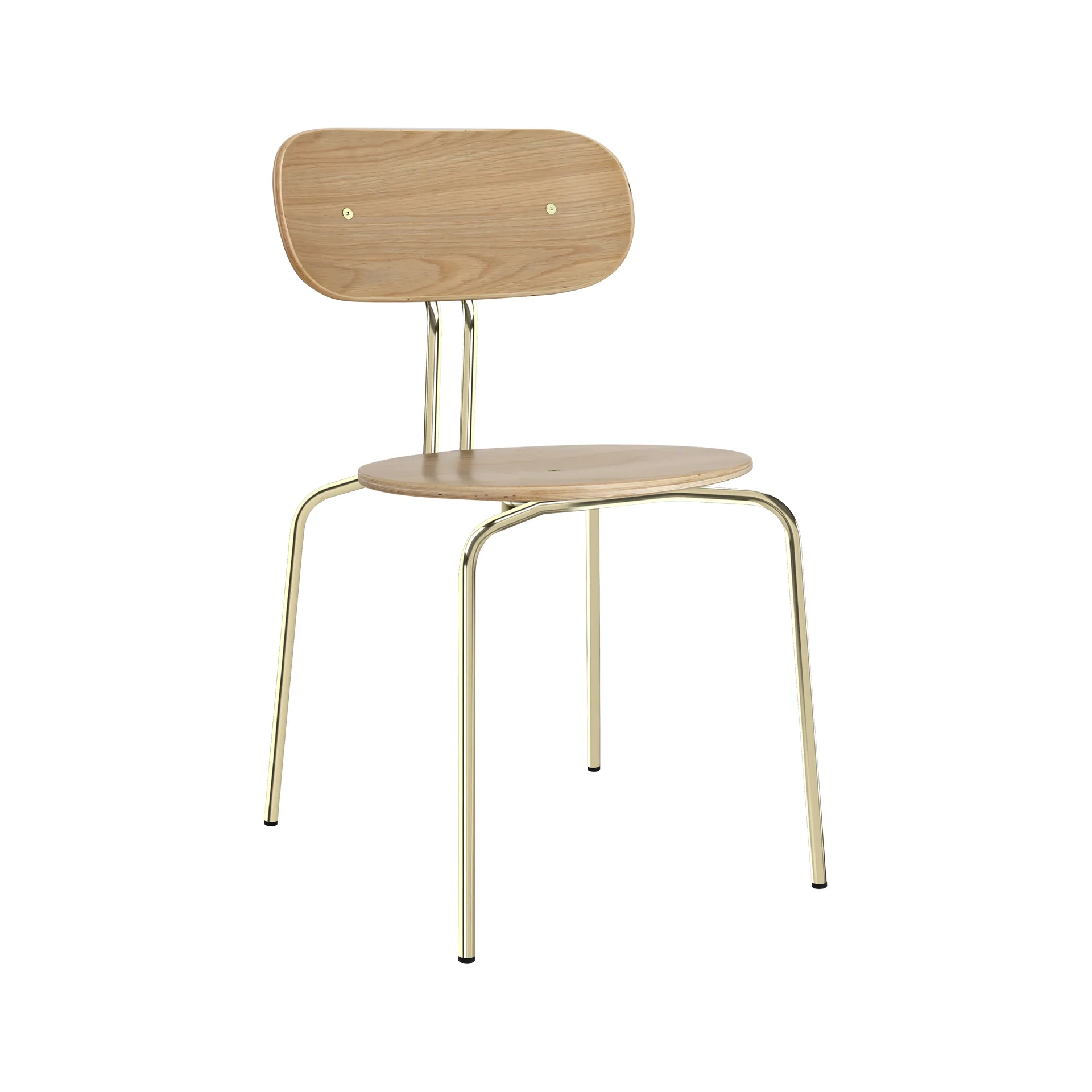 Curious stoel, Oak-brass legs Umage