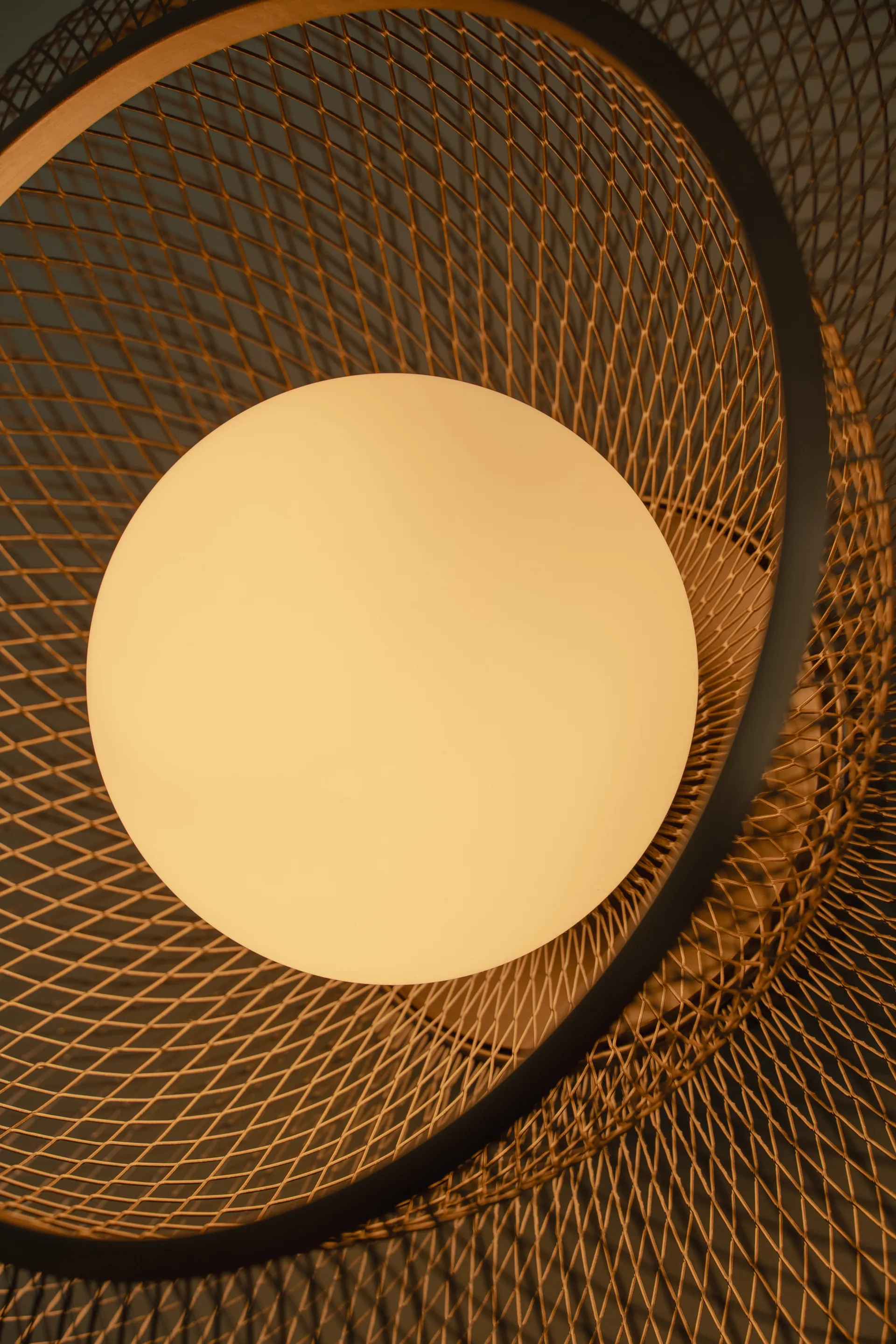 Faraday Up medium plafond, Geborsteld Messing Umage