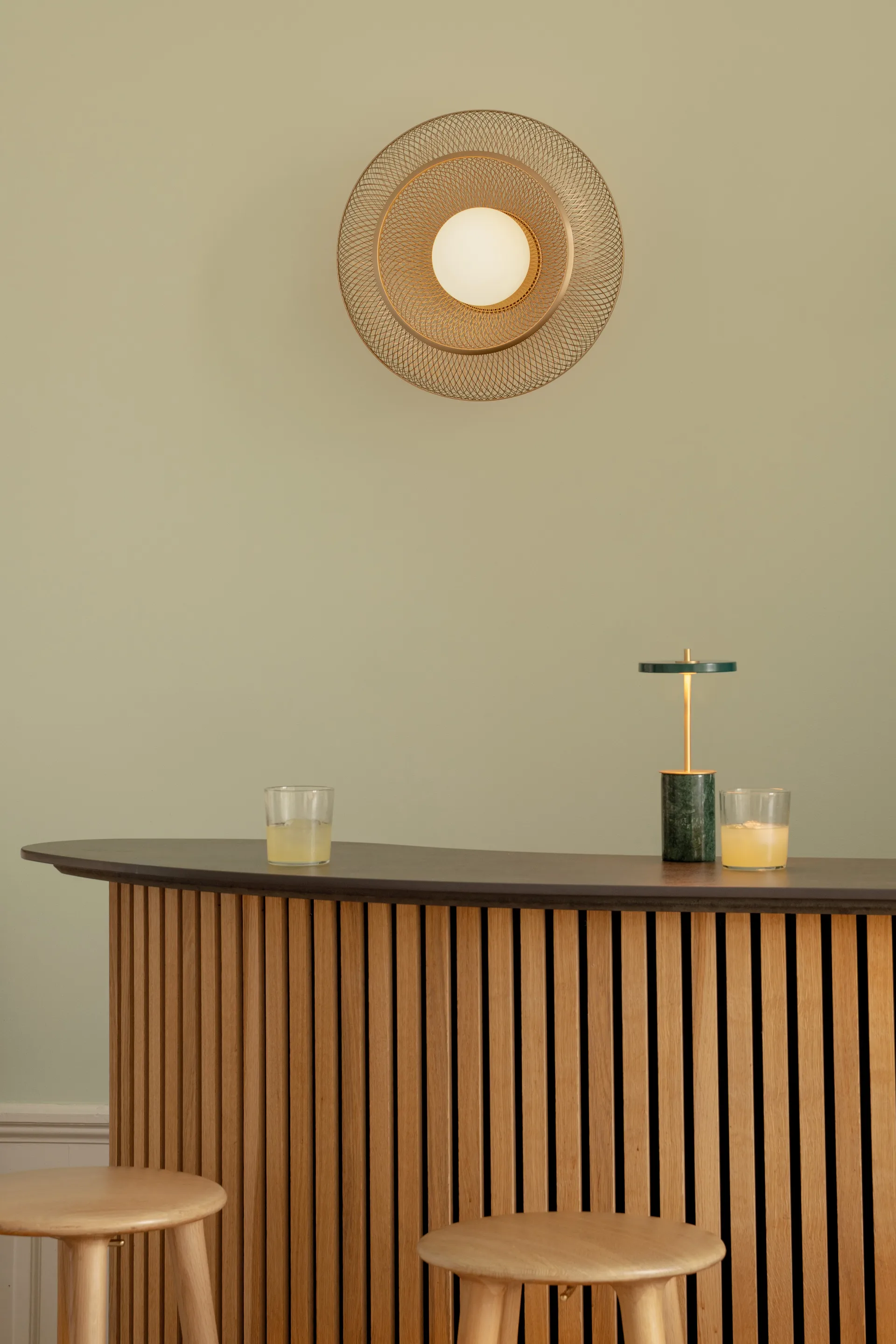 Faraday Up medium plafond, Geborsteld Messing Umage