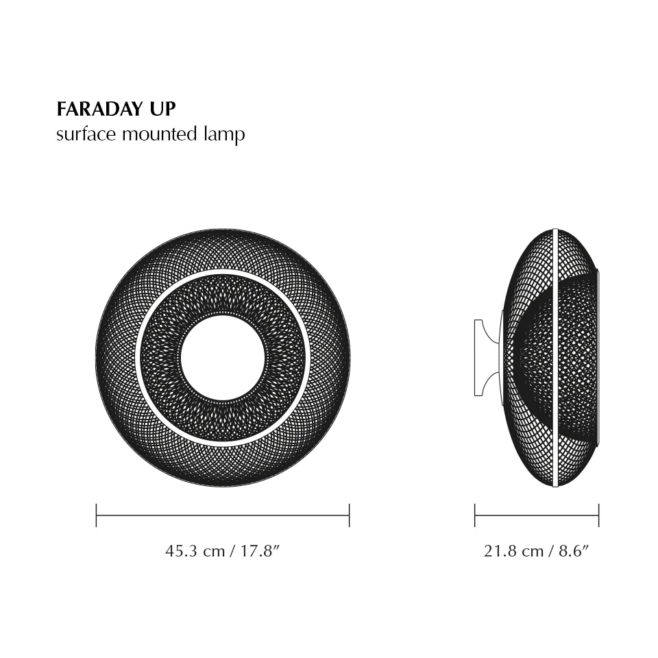 Faraday Up medium plafond, Geborsteld Messing Umage