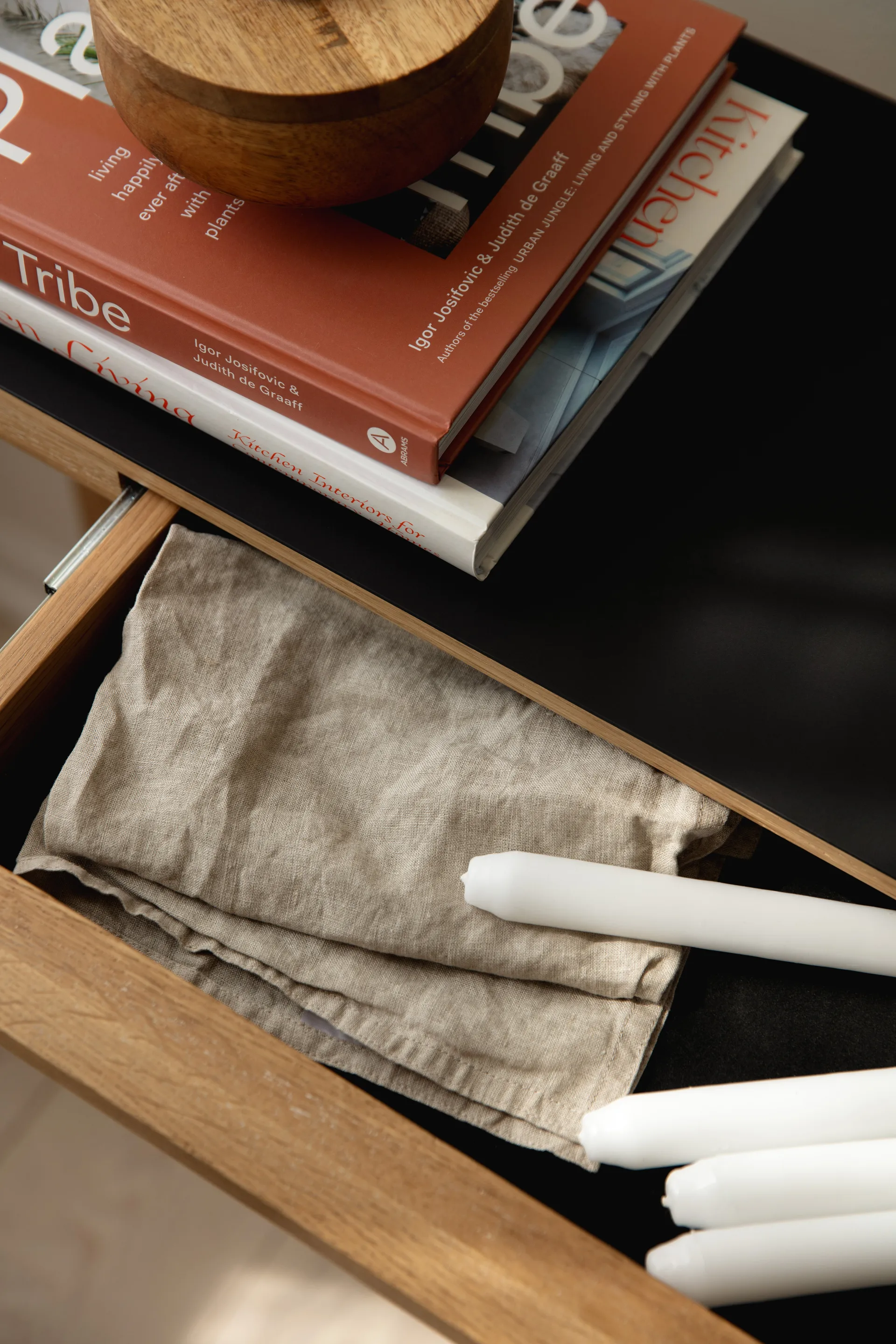 Heart'n'Soul console tafel 120 cm, Eiken-obsidiaanzwart Umage