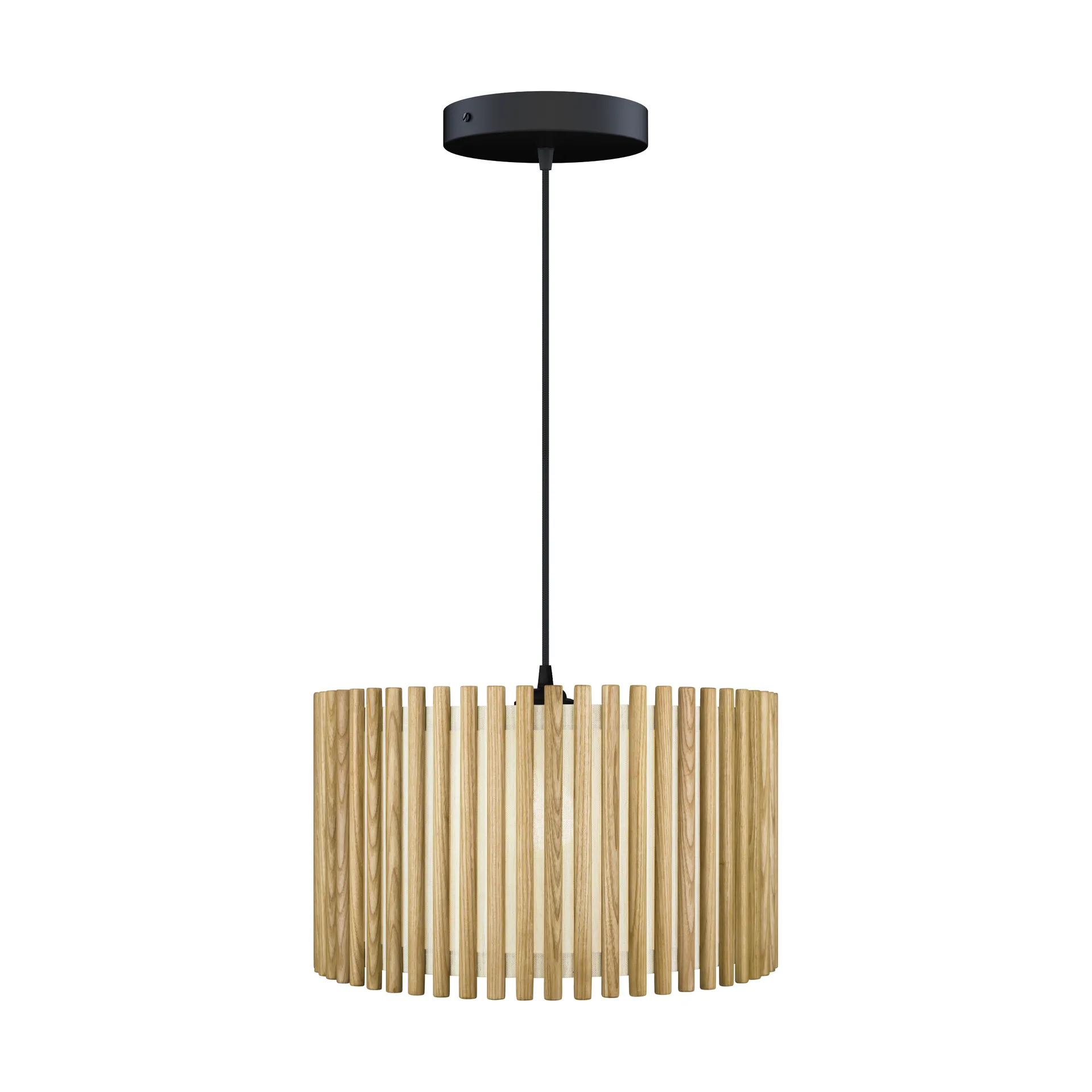 Komorebi hanglamp large, Circle oak-zwart Umage