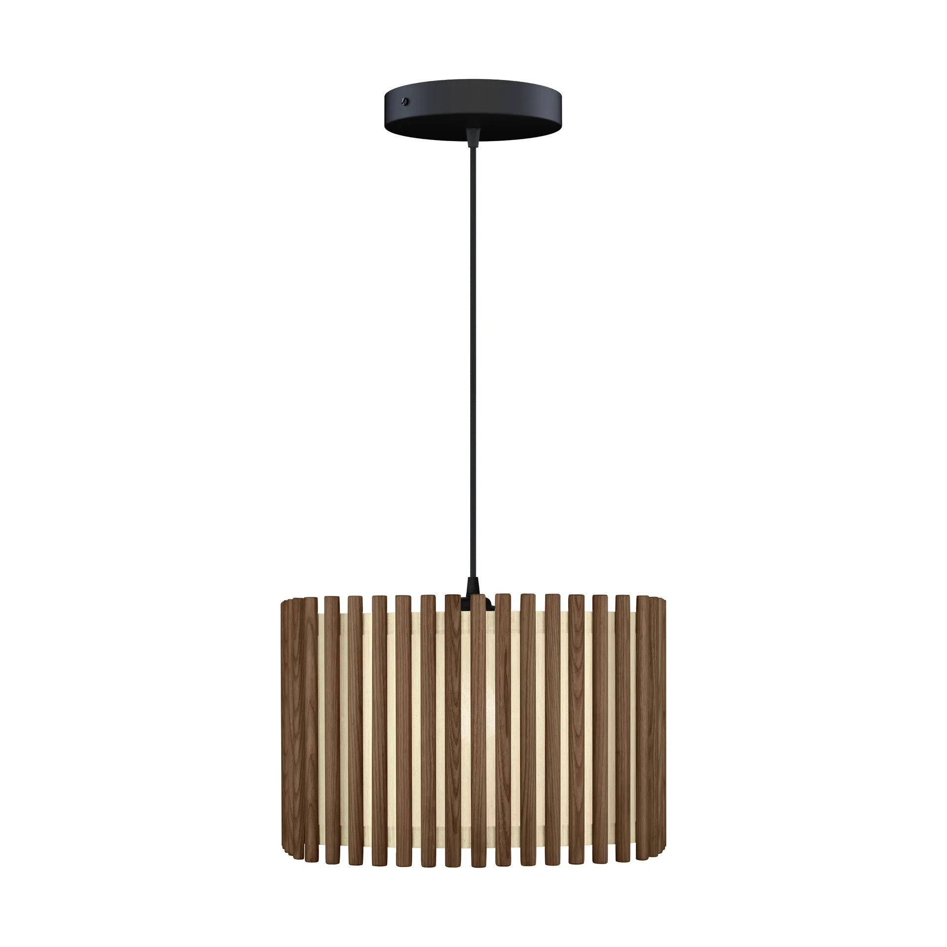 Komorebi hanglamp large, Square dark oak-Zwart Umage
