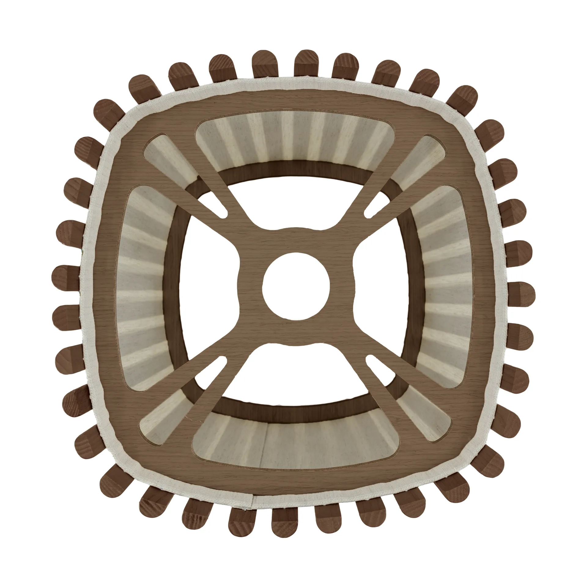 Komorebi hanglamp large, Square dark oak-Zwart Umage