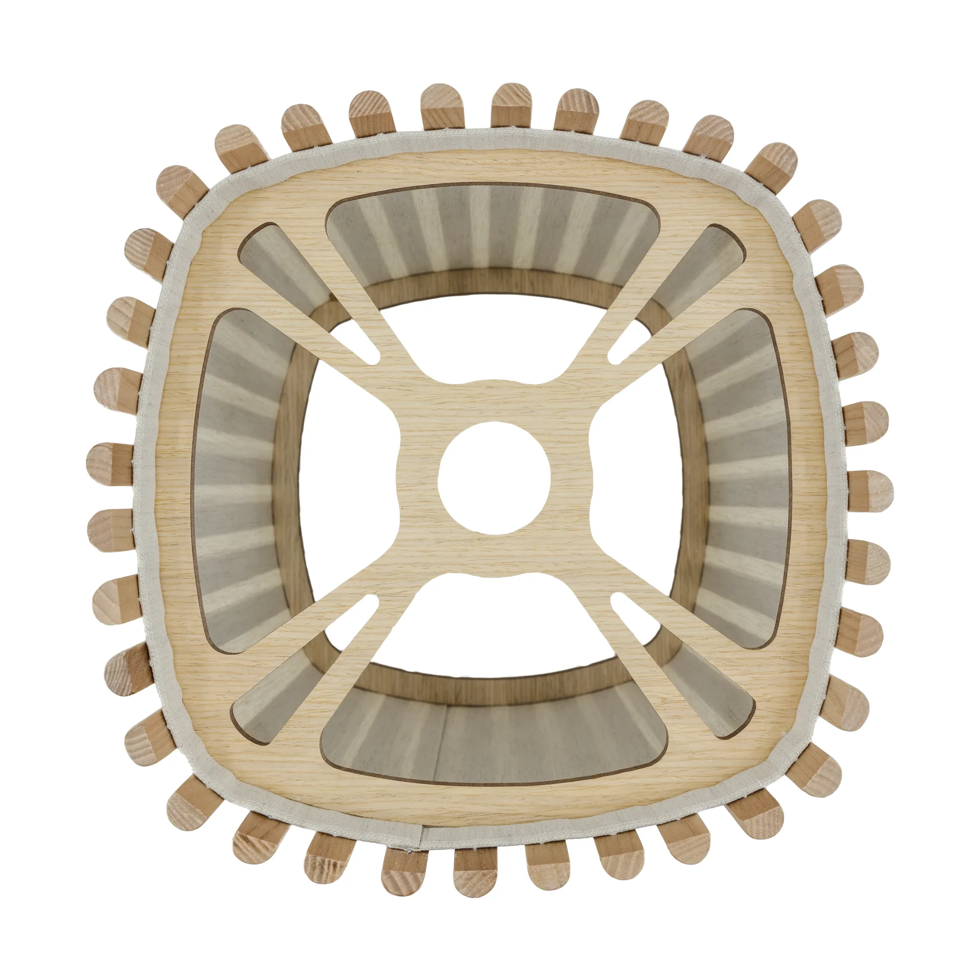 Komorebi vloerlamp medium, Square oak-Zwart Umage