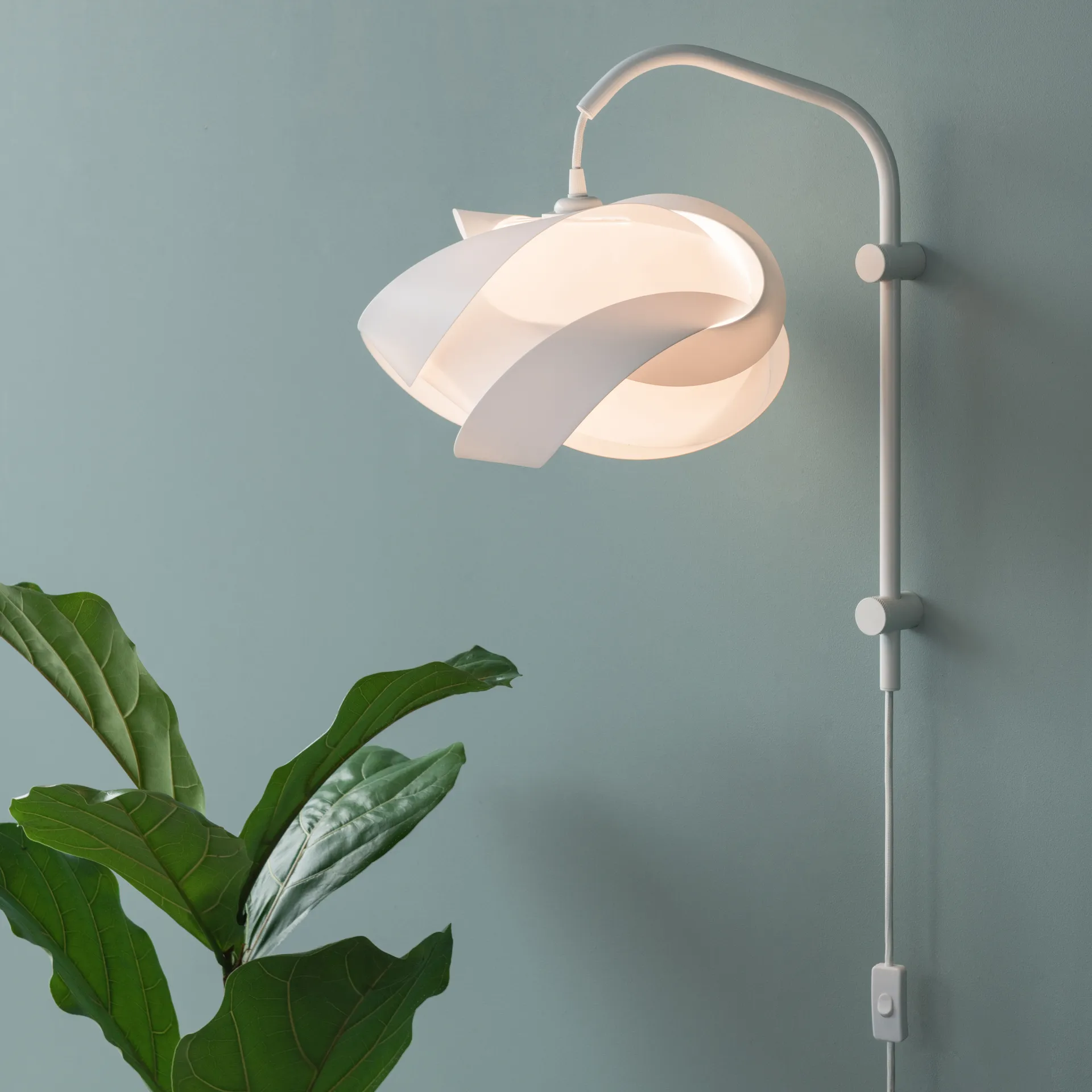 Ribbon lampenkap wit, Ø33 cm Umage