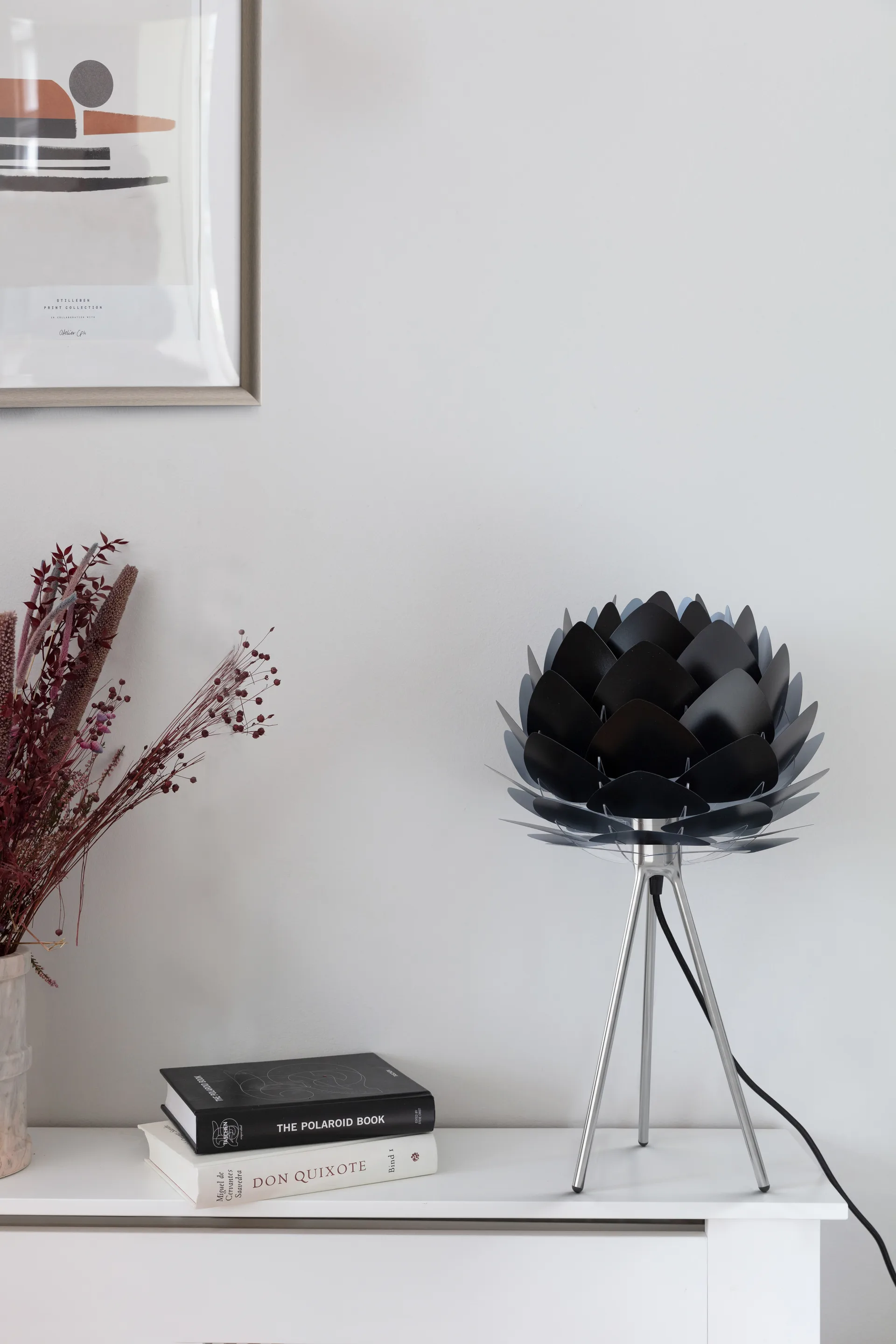 Tripod lampenstandaard tafel, Geborsteld staal Umage