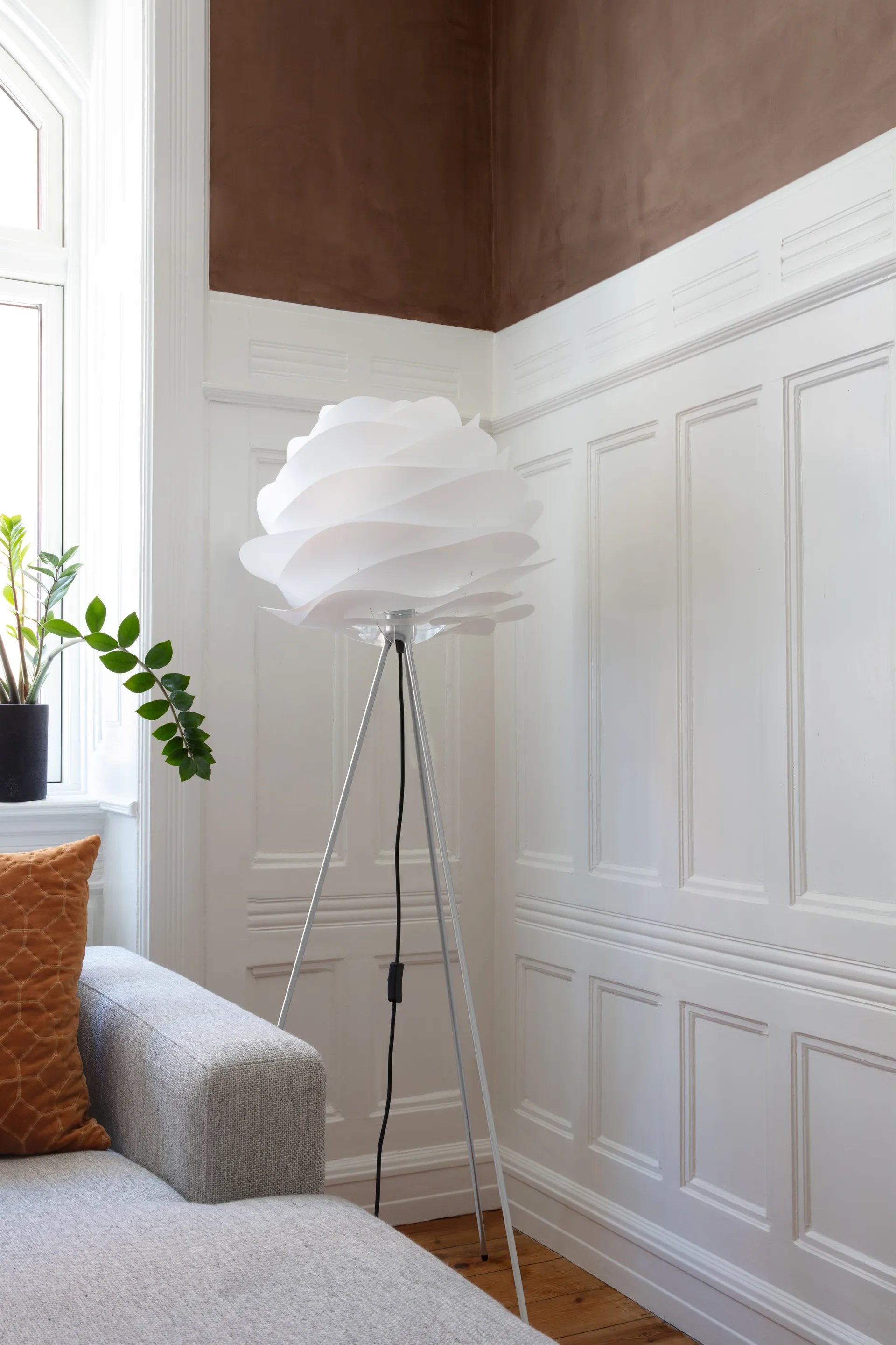 Tripod lampenstandaard vloer, Geborsteld staal Umage