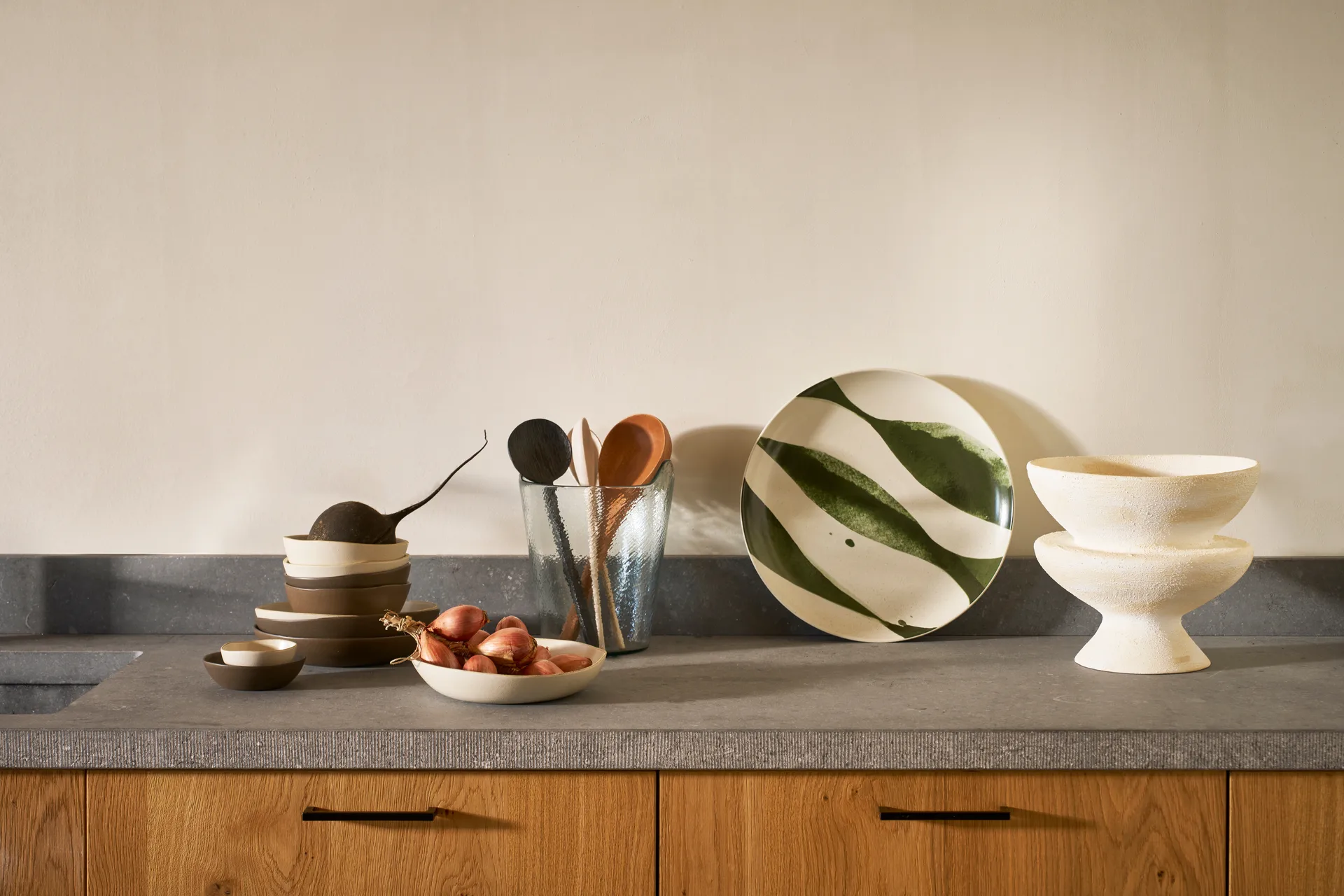 Aalto schaal Ø35 cm, Wit-green URBAN NATURE CULTURE