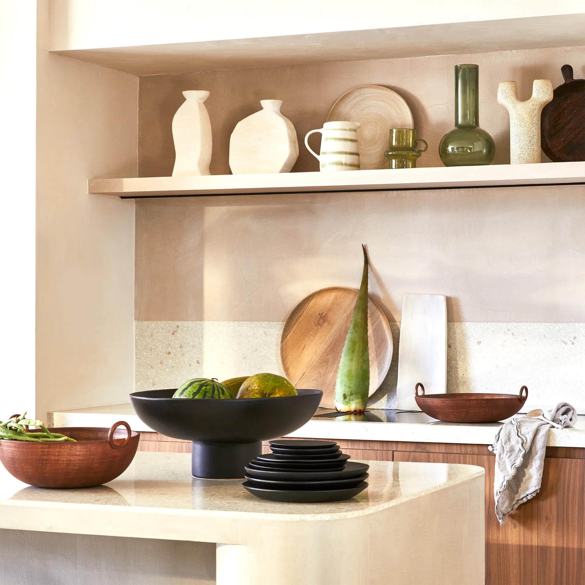 Colorato kaarsenhouder Ø14 cm, Moss stone URBAN NATURE CULTURE