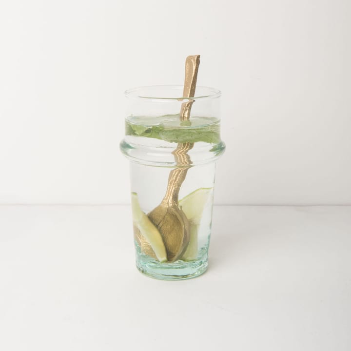 Drinkglas gerecycled glas groot, Transparant-groen URBAN NATURE CULTURE