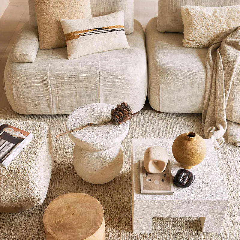 Kaura zitpoef 38 cm, Off white URBAN NATURE CULTURE