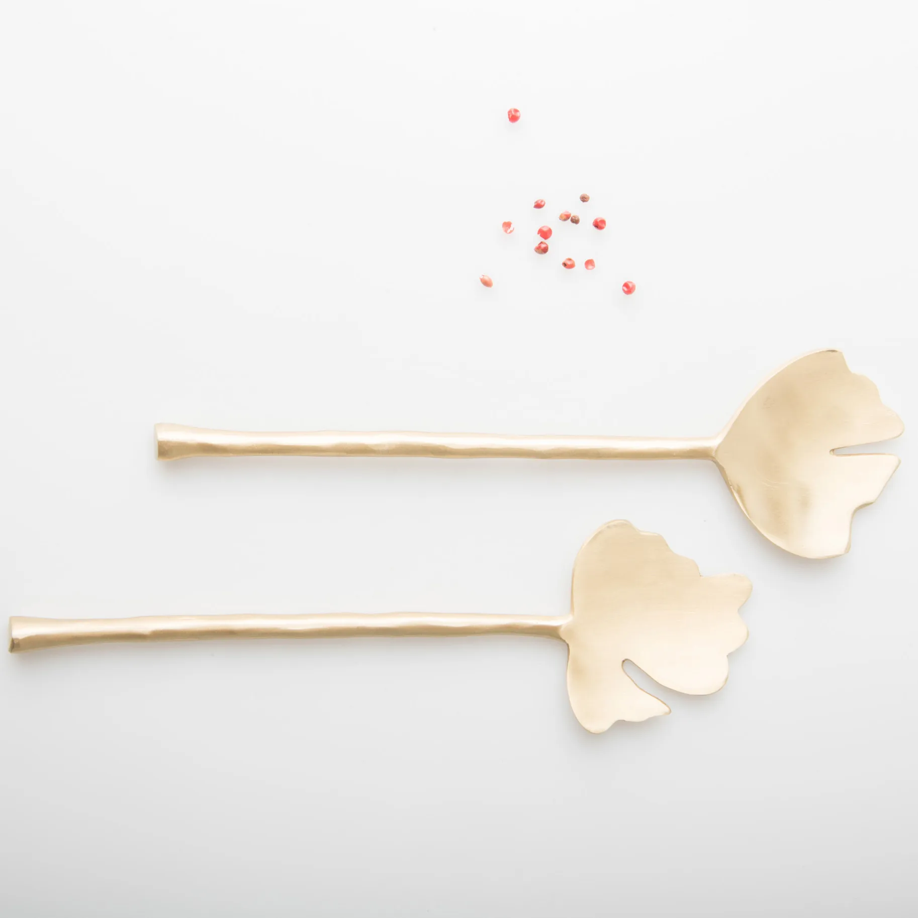 Leaves saladebestek 2-delig, Messing URBAN NATURE CULTURE